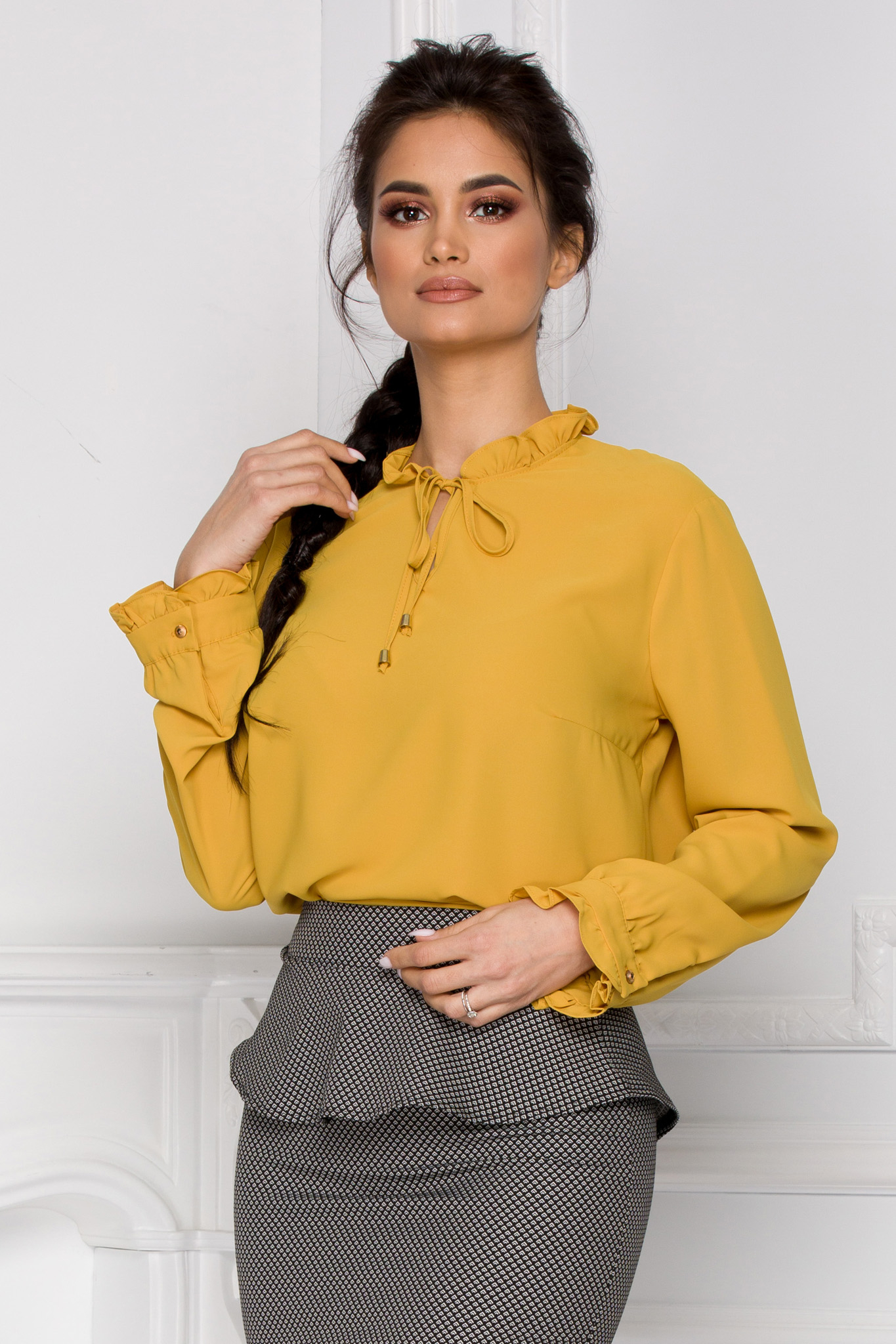Bluza zabera galbena