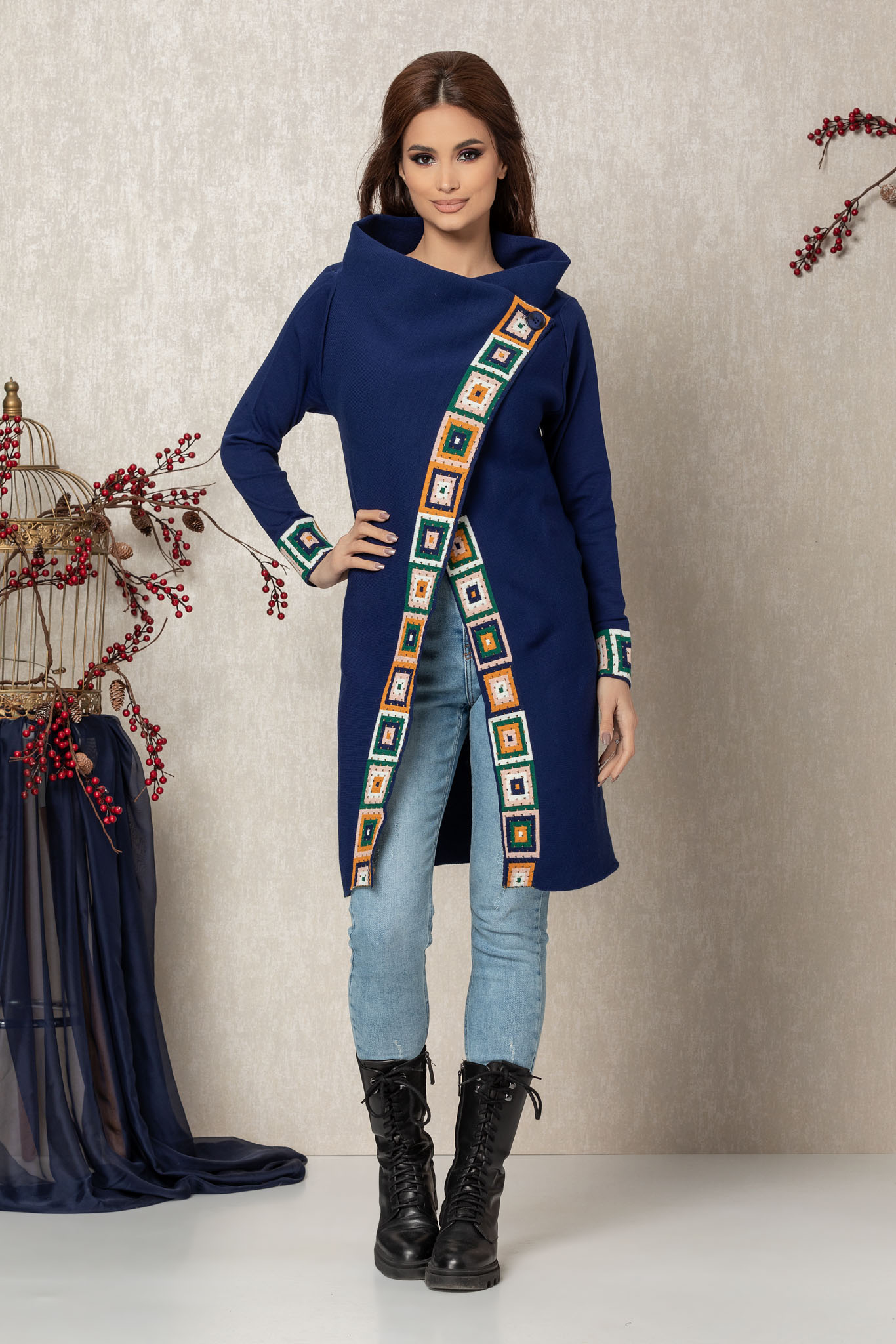 Cardigan diego albastru