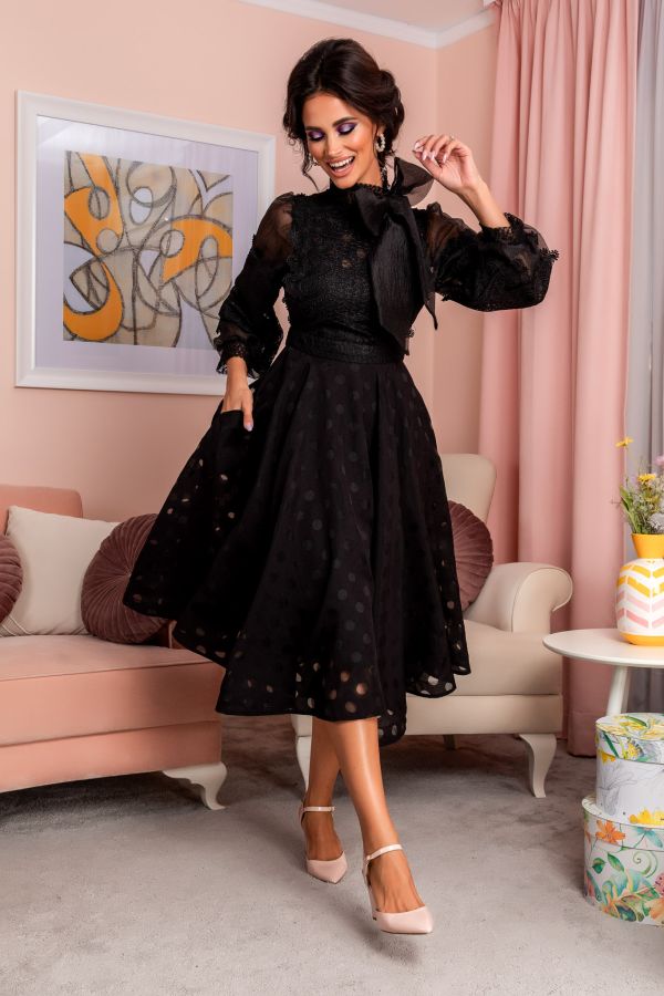 Rochie de ocazie in clos Radiant Neagra 