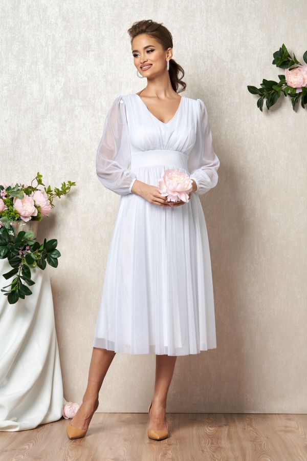 Rochie de ocazie din voal cu glitter Wilma Alba