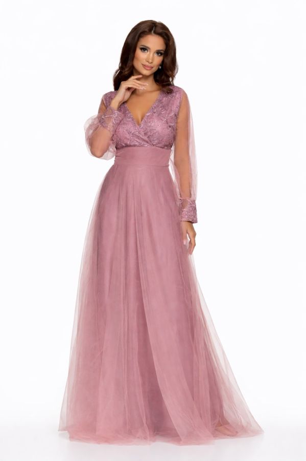 Rochie de ocazie din tull cu dantela Dinasty Rose