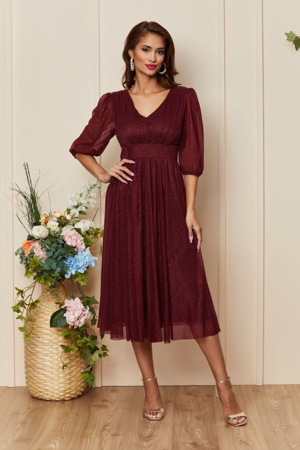 Rochie de ocazie din voal cu glitter Nicolette Bordo