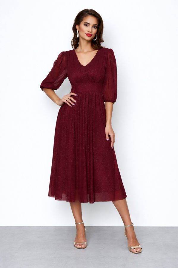Rochie de ocazie din voal cu glitter Nicolette Bordo