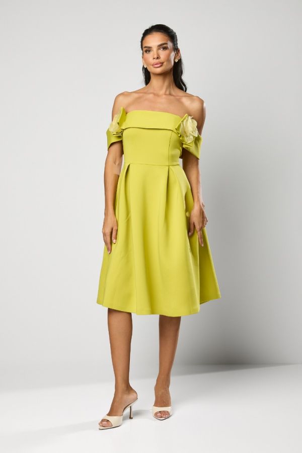 Rochie de ocazie din neopren cu flori 3D Girly Fistic