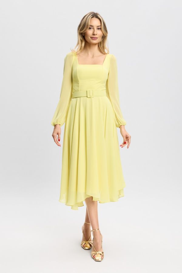 Rochie de ocazie din voal Toffy Galbena