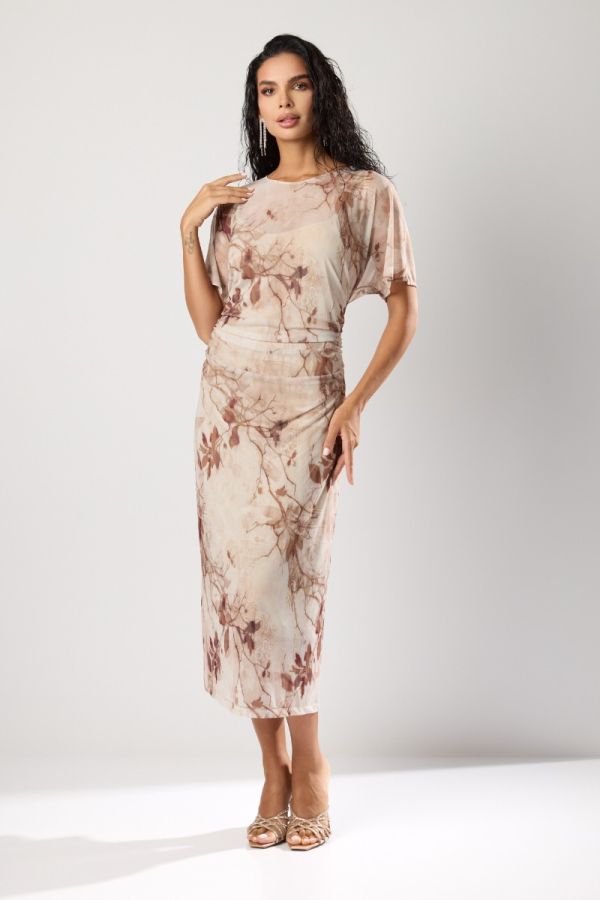 Rochie eleganta din tull cu imprimeu Jaffa Maro