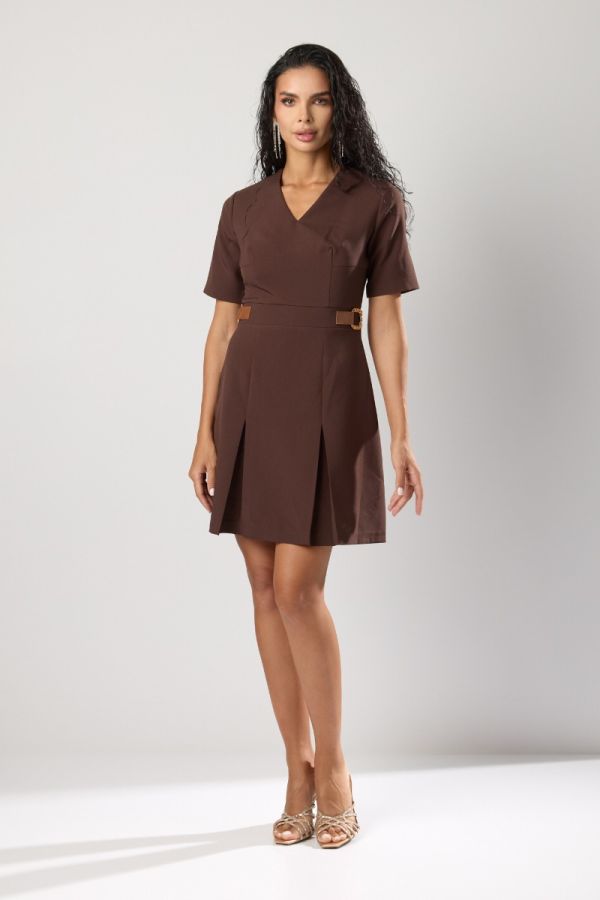 Rochie eleganta cu accesorii metalice in talie Sevda Maro