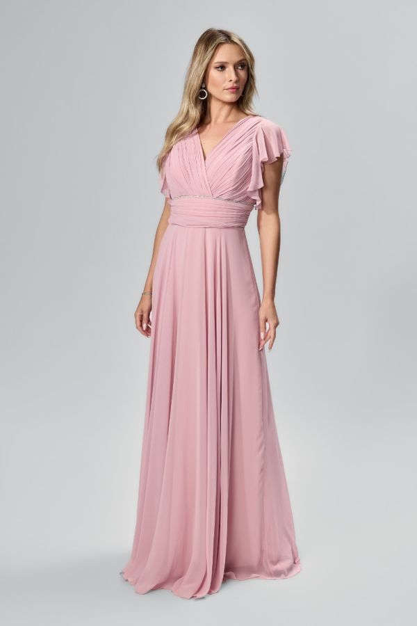 Rochie de ocazie premium din voal cu strass-uri Honesty Rose