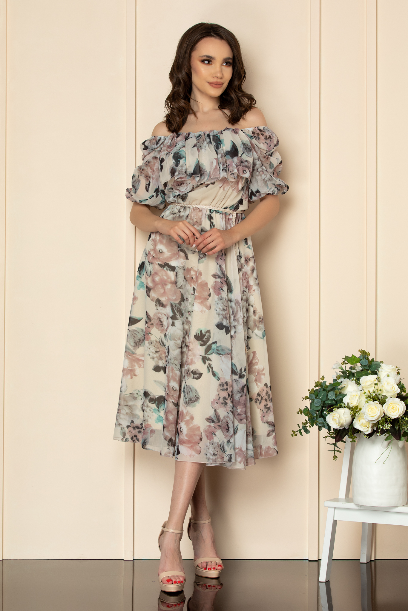 Rochie karina nude floral