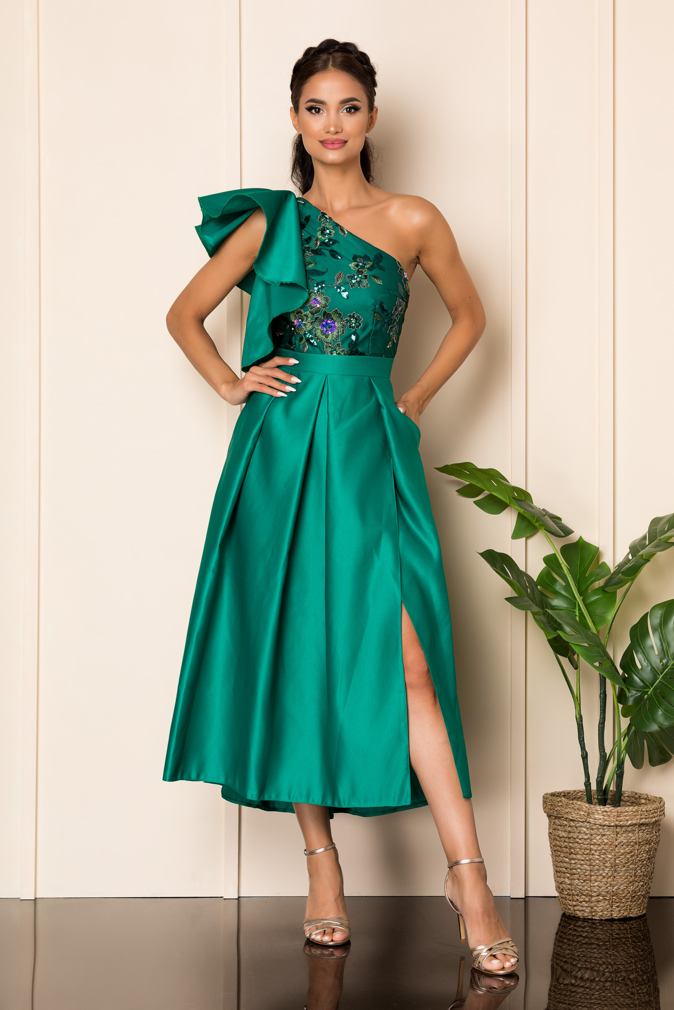Rochie moze crystal verde