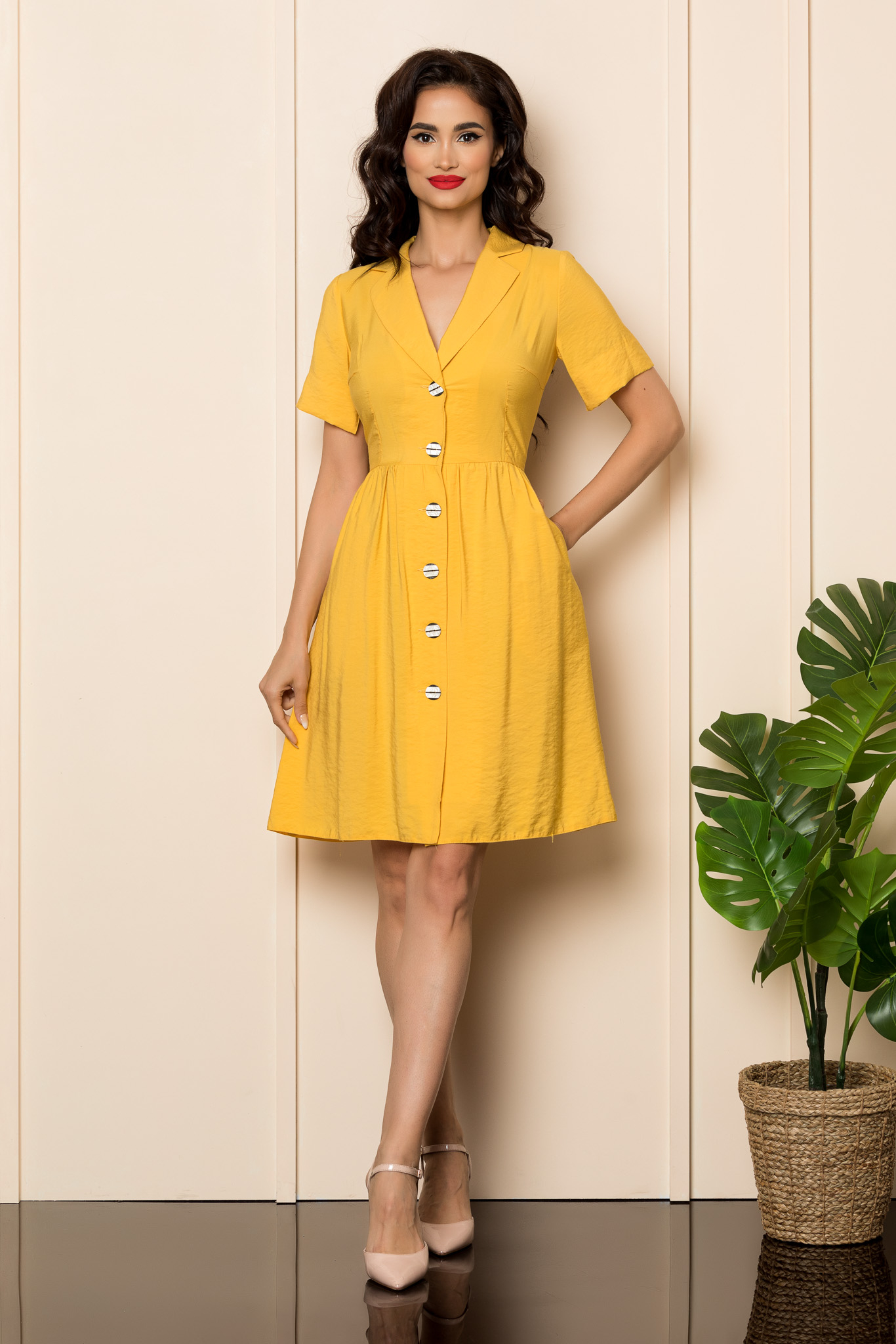 Rochie moze mary galbena
