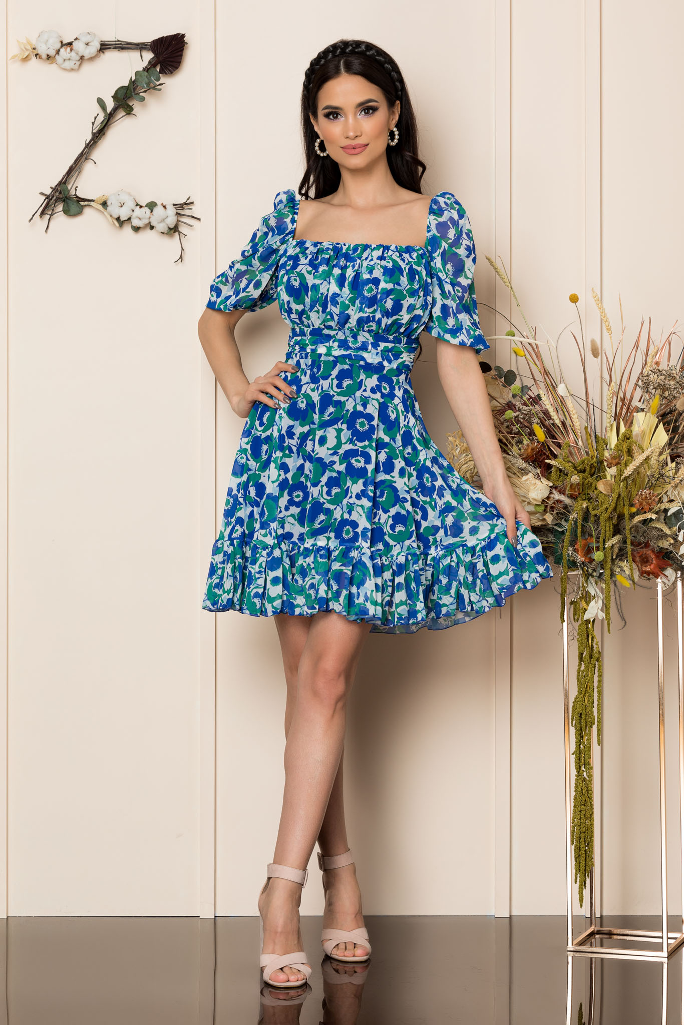 Rochie essenia albastru multi