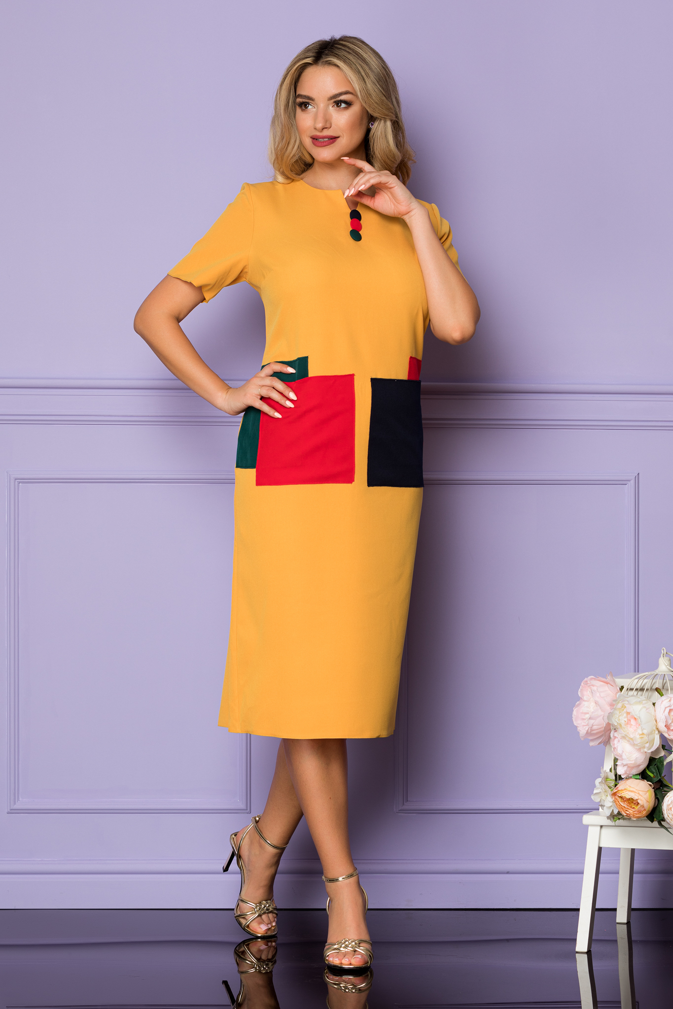 Rochie Rinny Galben Mustar Marimi mari 2023-10-03