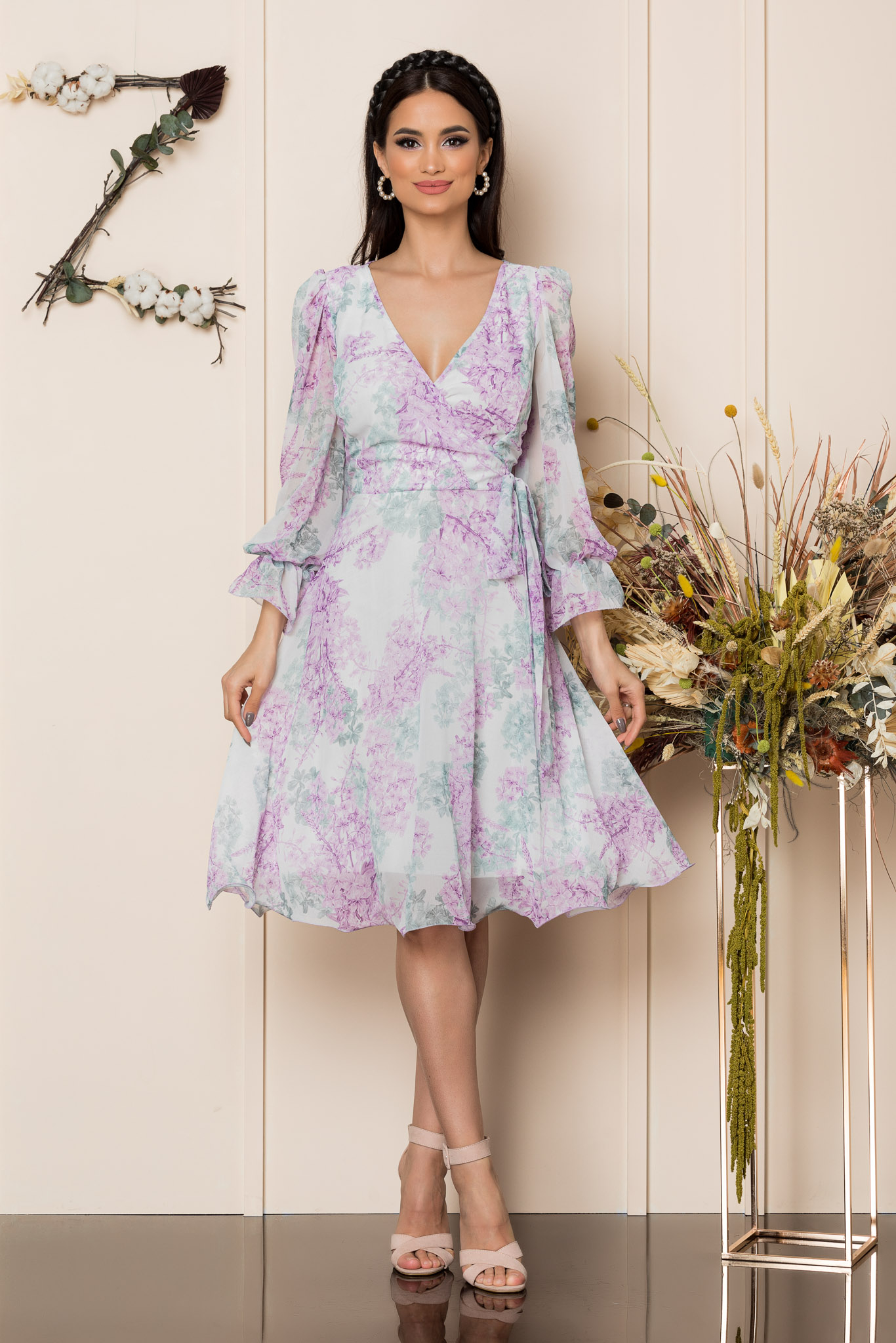Rochie simine lila floral
