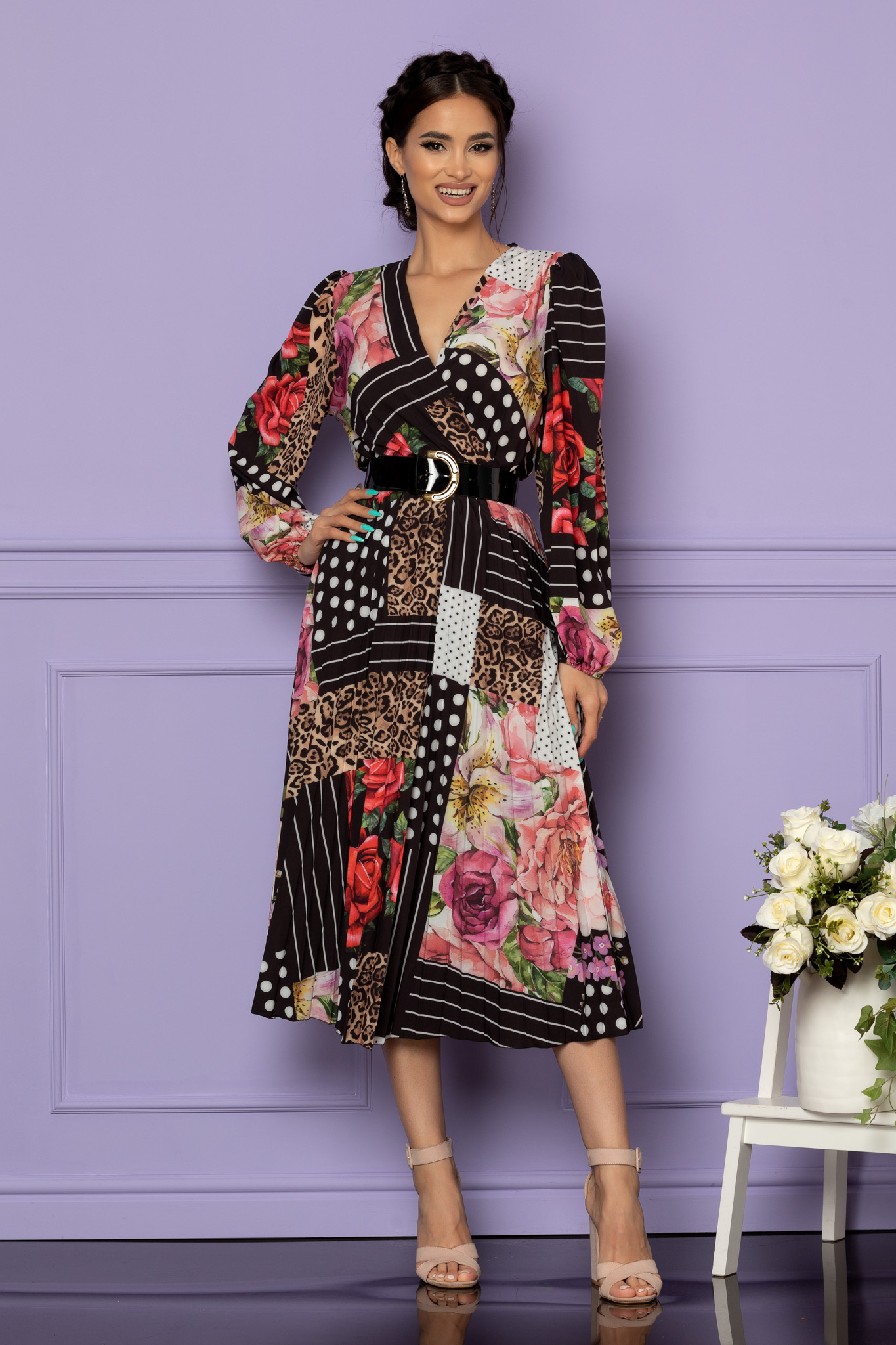 Rochie malina multicolora