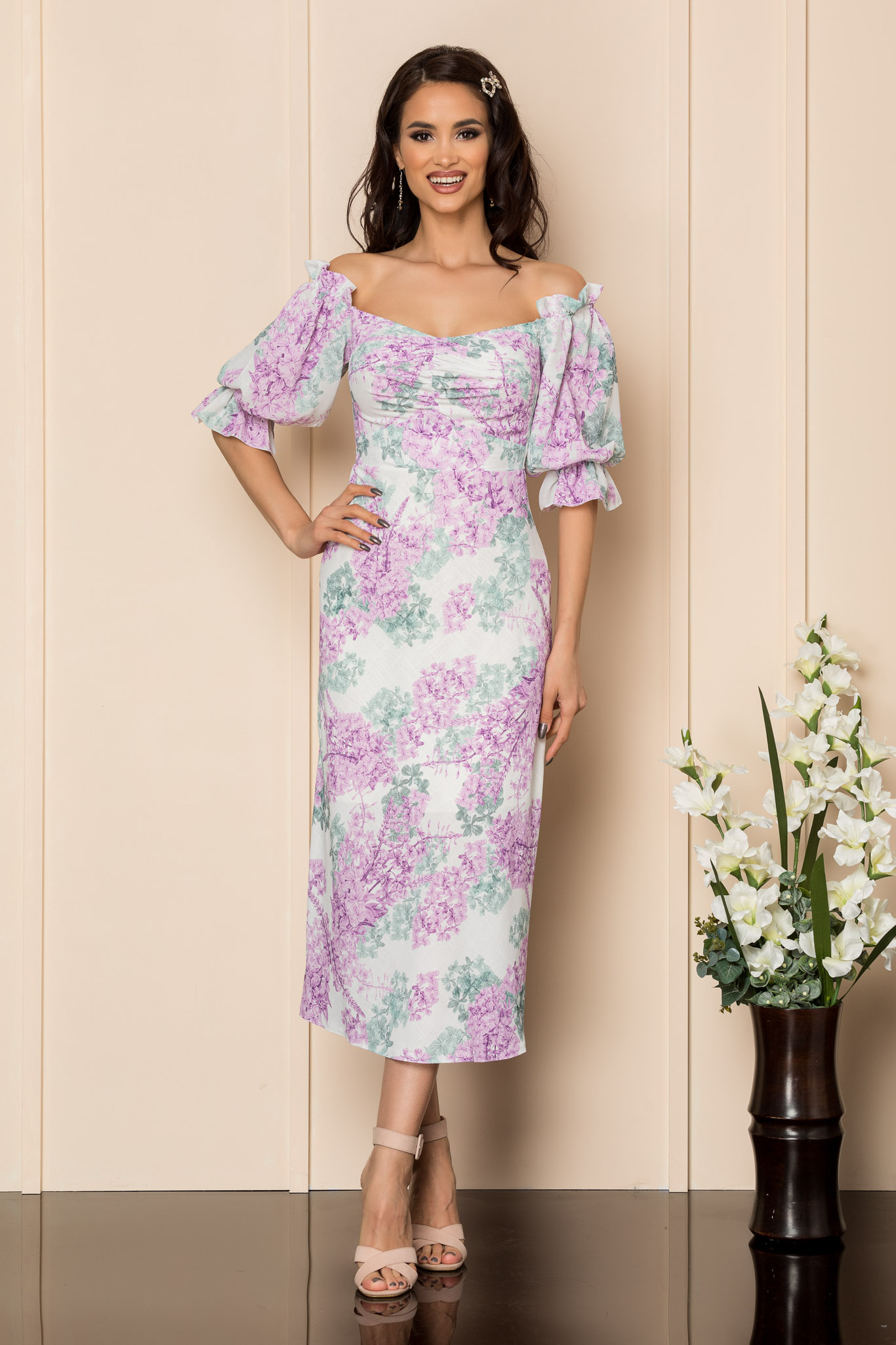 Rochie whitney lila floral