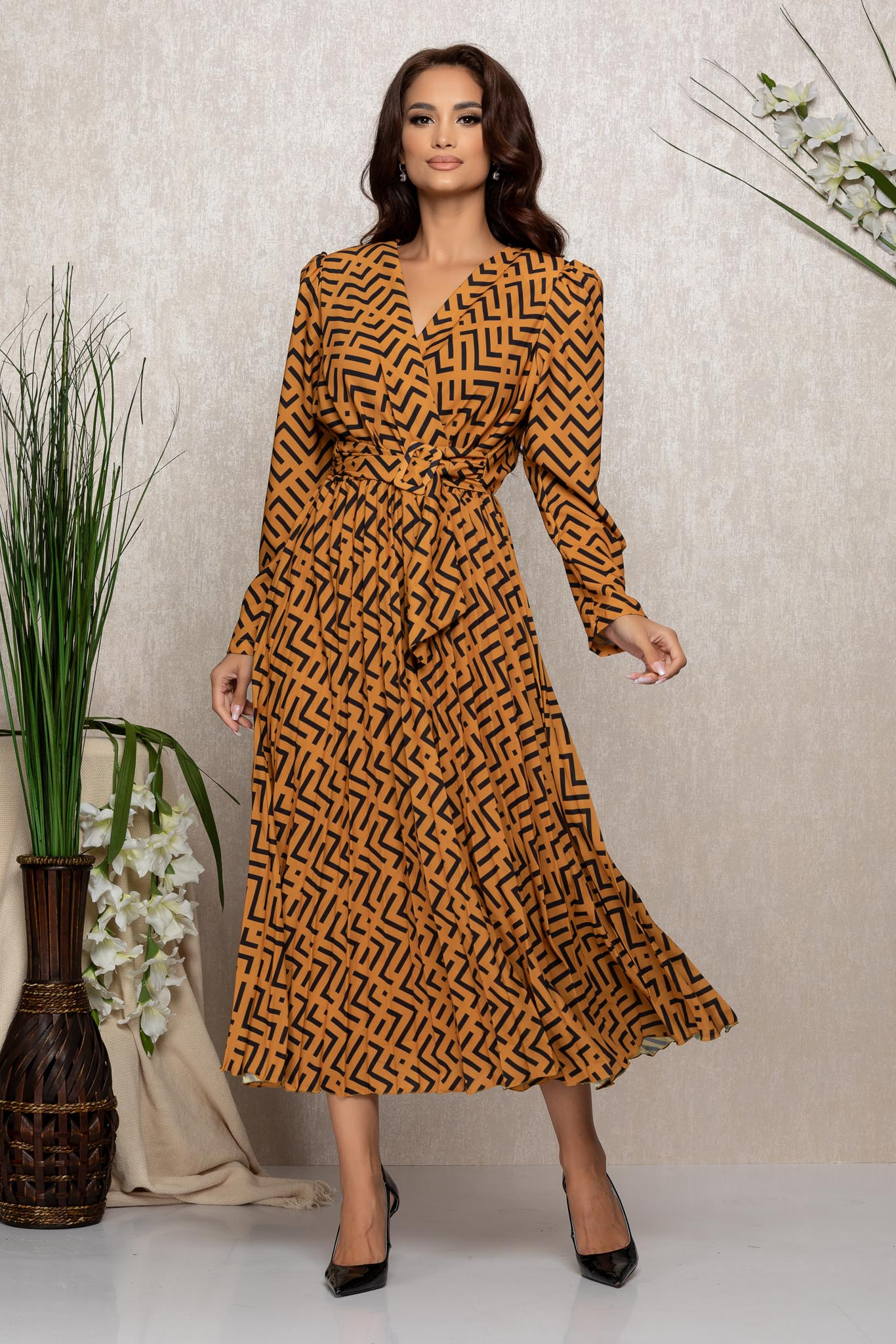 Rochie iris galben mustar