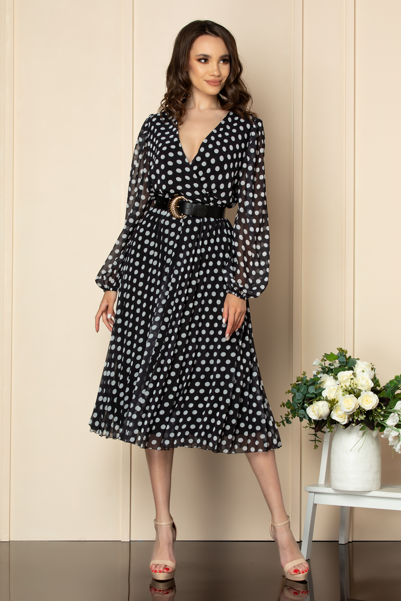 Rochie ingrid negru bicolora