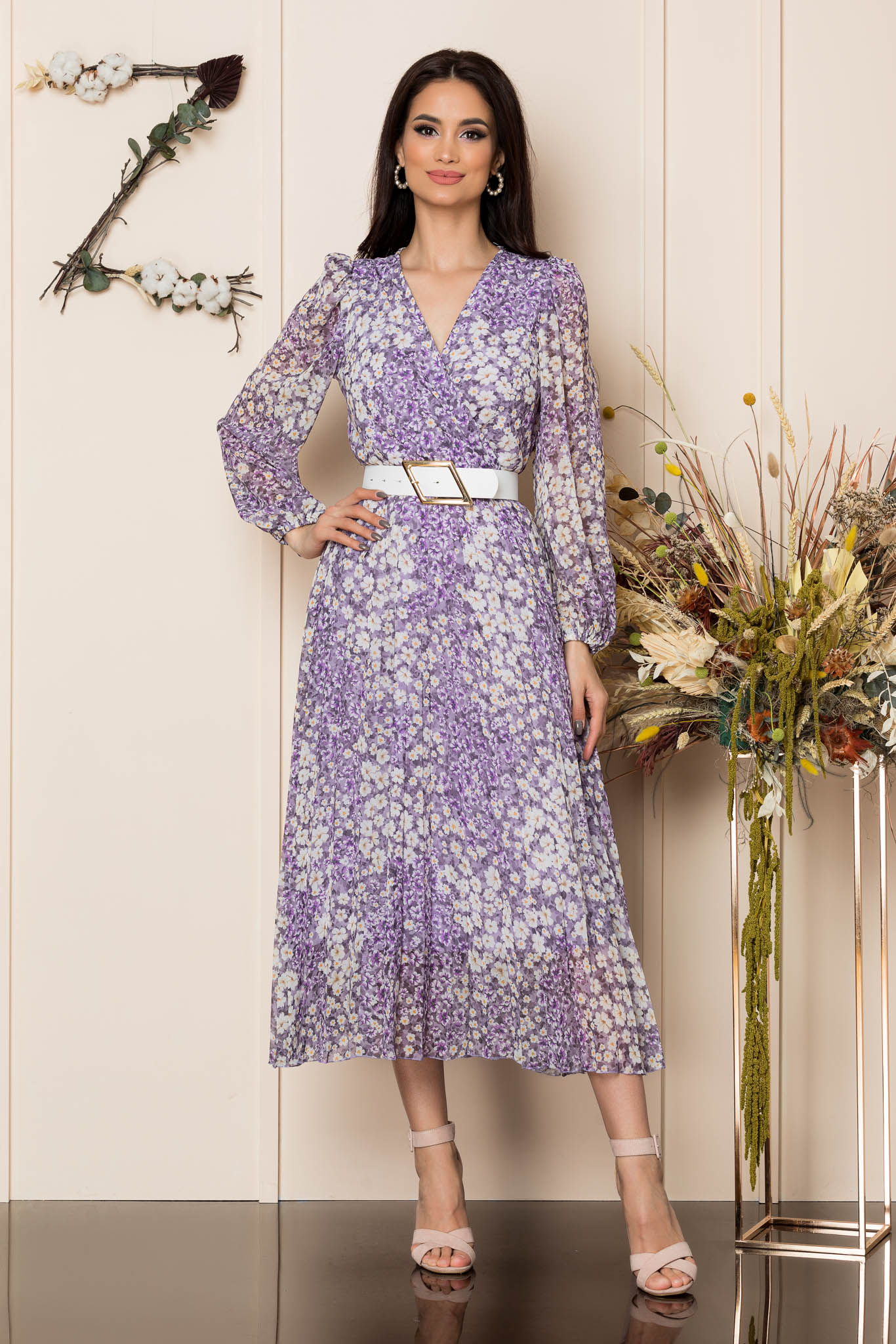 Rochie ingrid lila floral