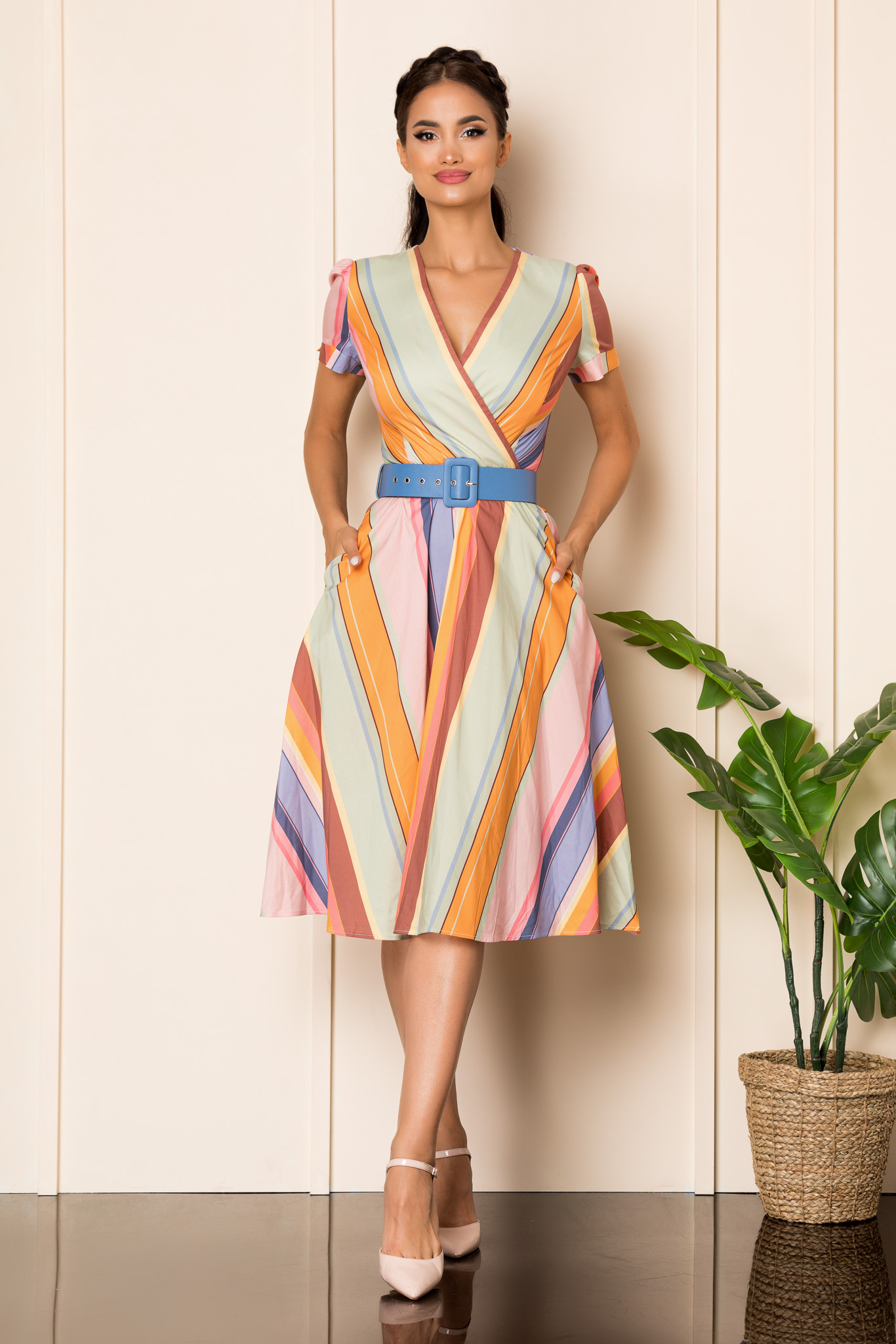 Rochie renee verde multi