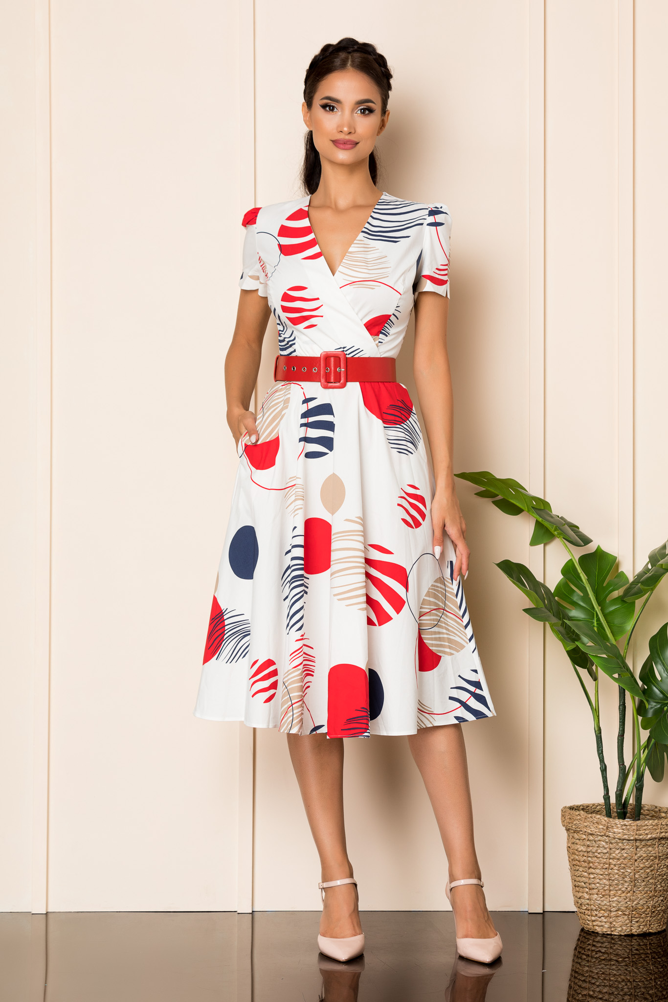 Rochie celina alb multi