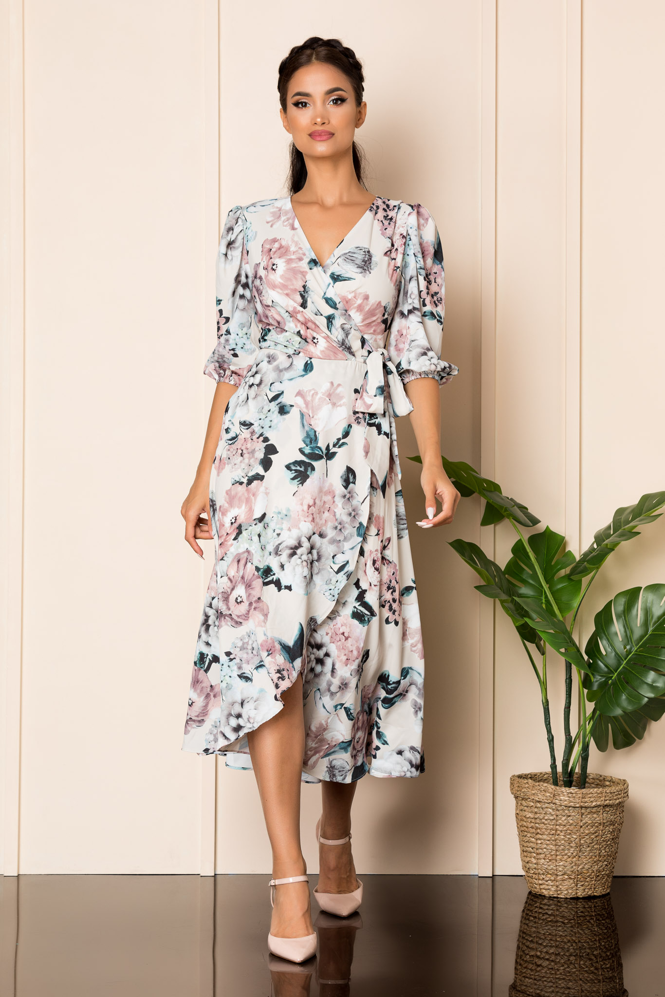 Rochie loreen nude floral