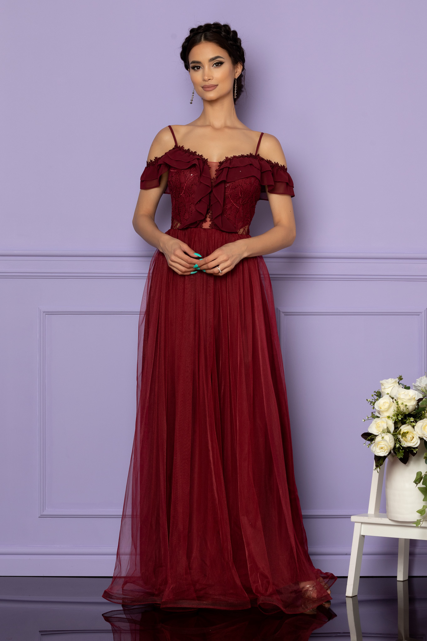Poze Rochie Swing Bordo