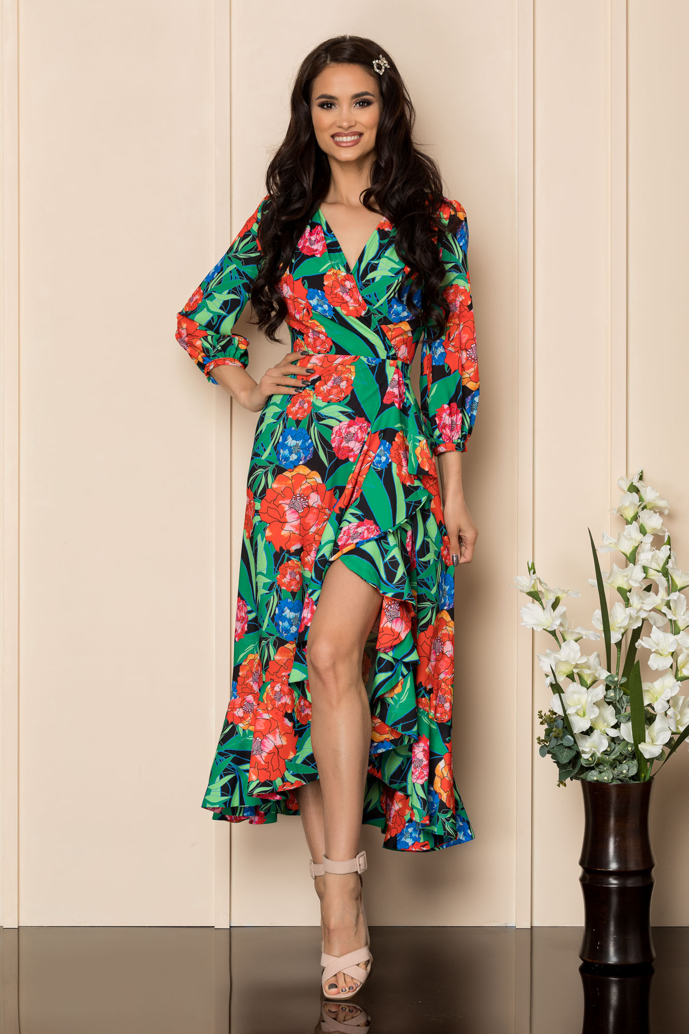 Rochie ambra negru multi