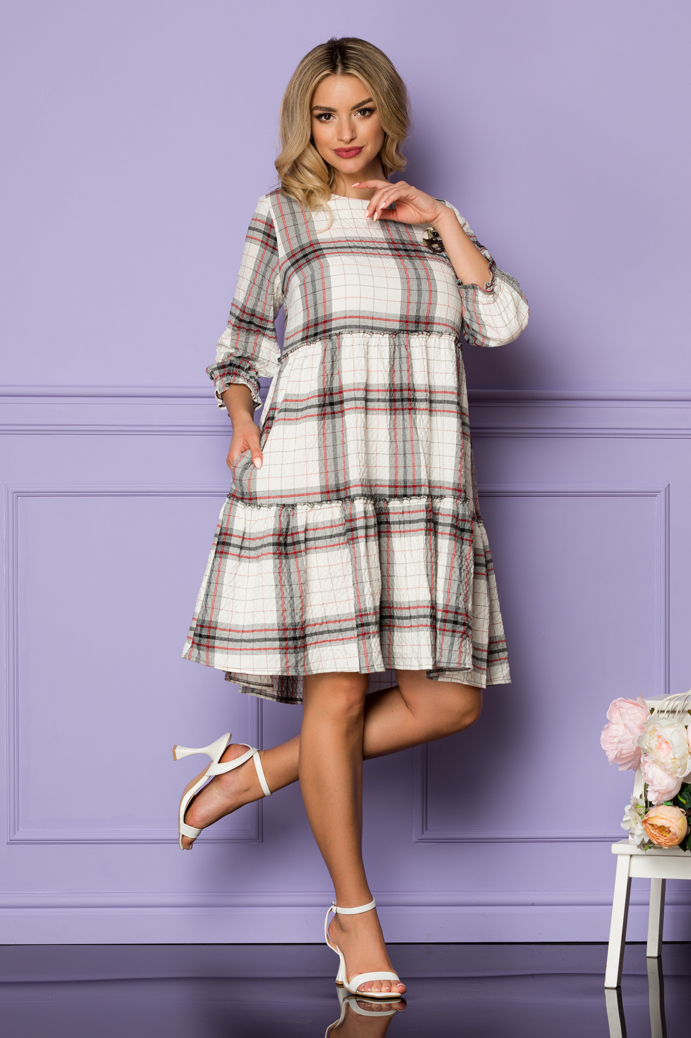 Rochie gretta alba