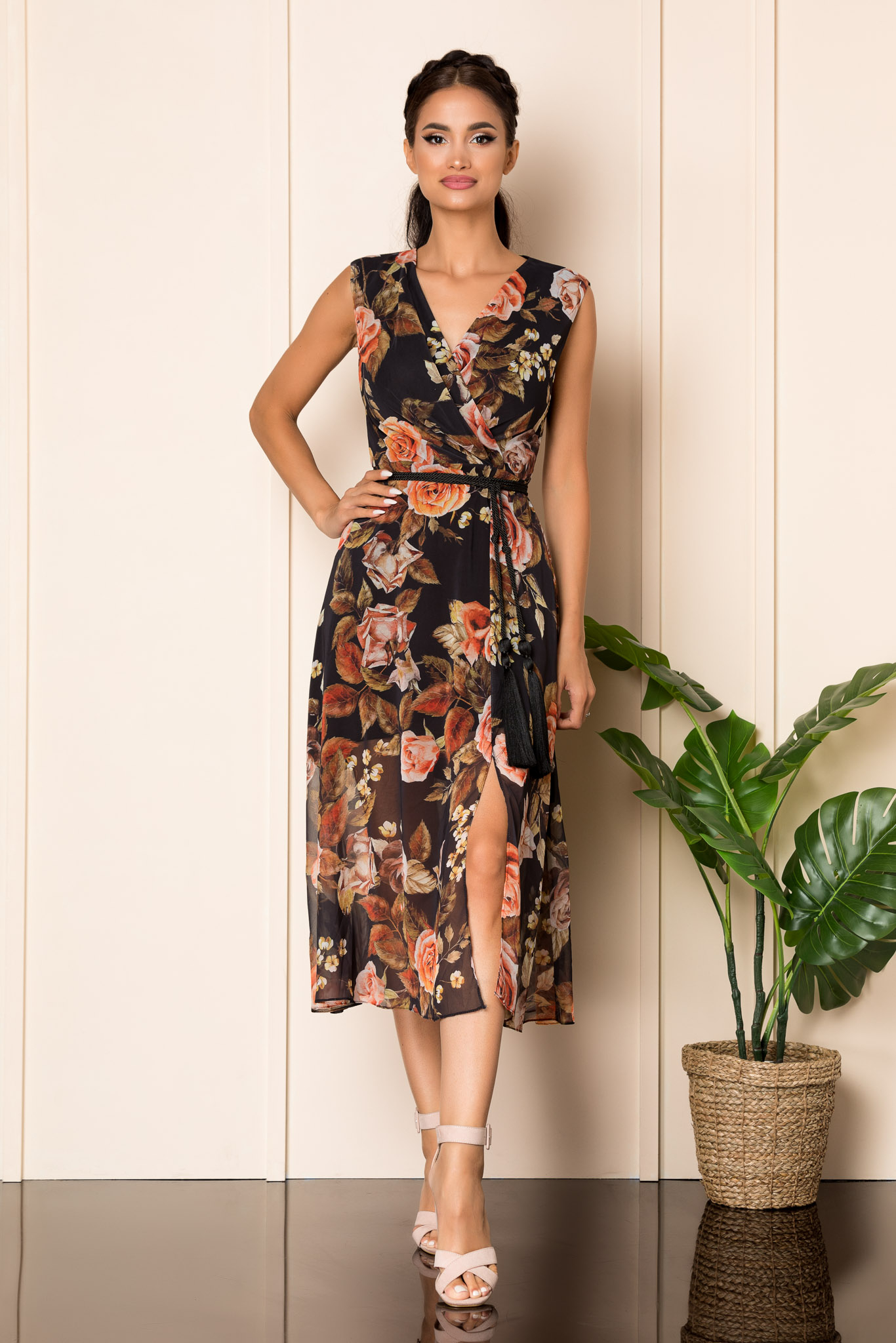 Rochie cassidy negru floral