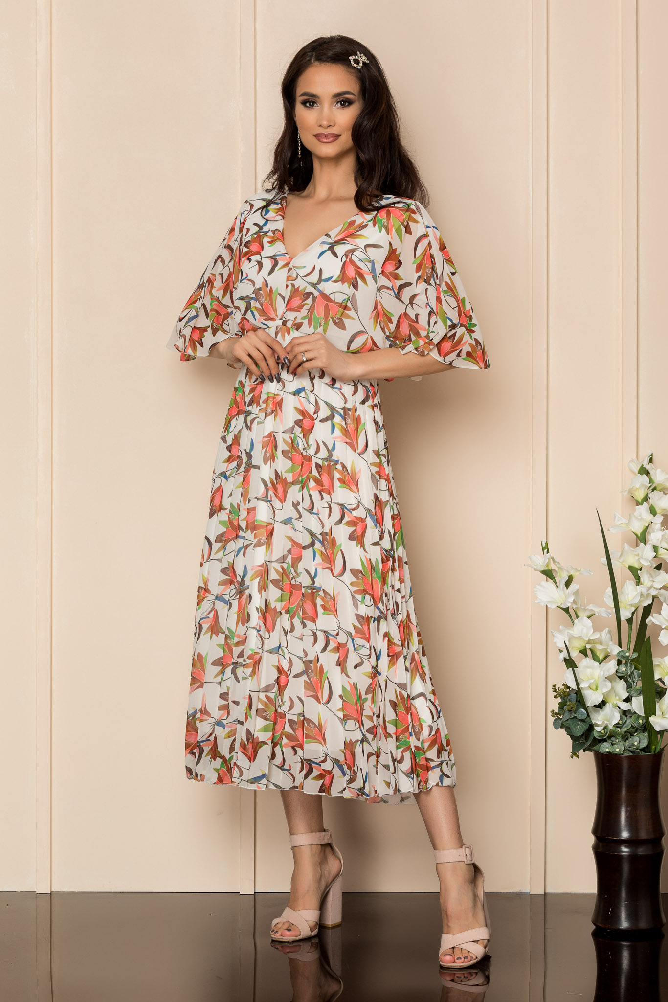 Rochie bonita alb multi