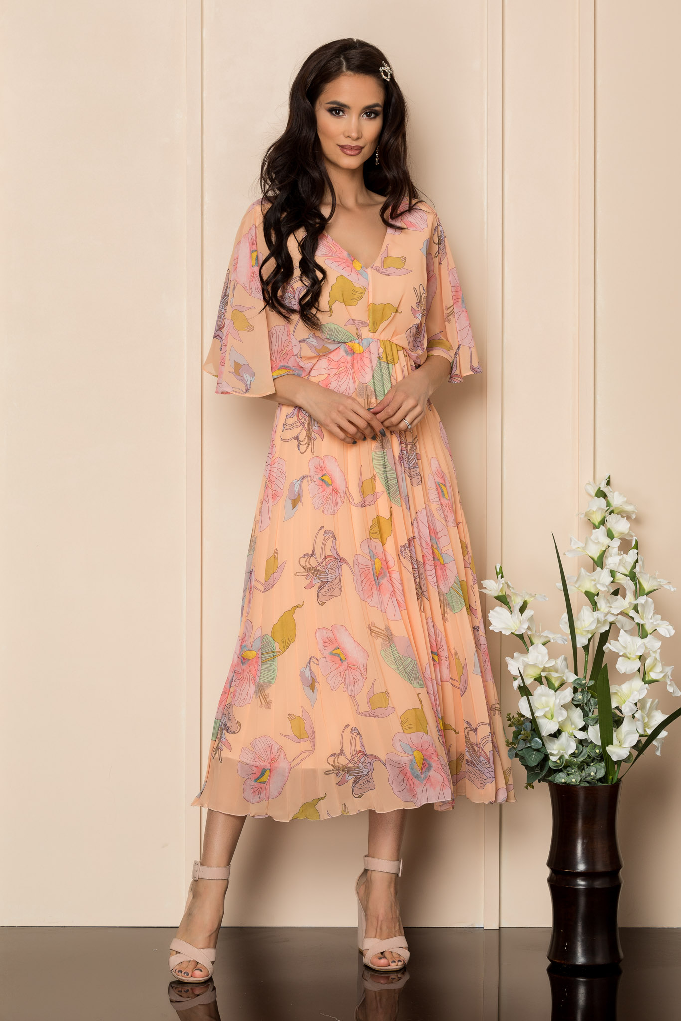 Rochie bonita peach multi