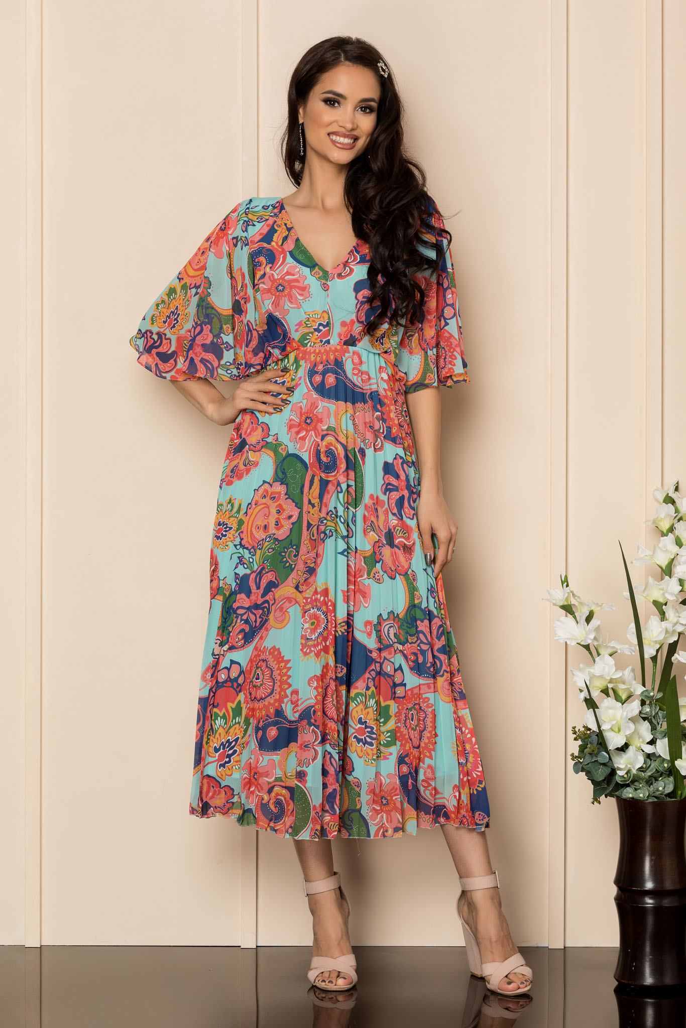 Rochie bonita turcoaz multi