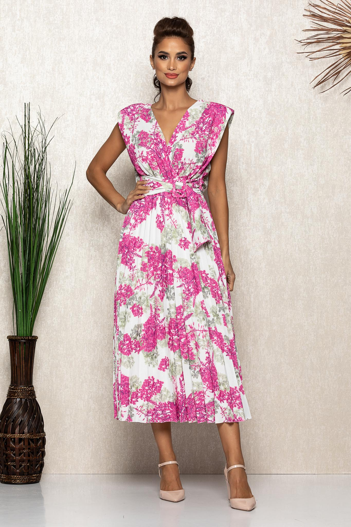 Rochie Carmen Fucsia Floral Marimi mari 2023-09-24