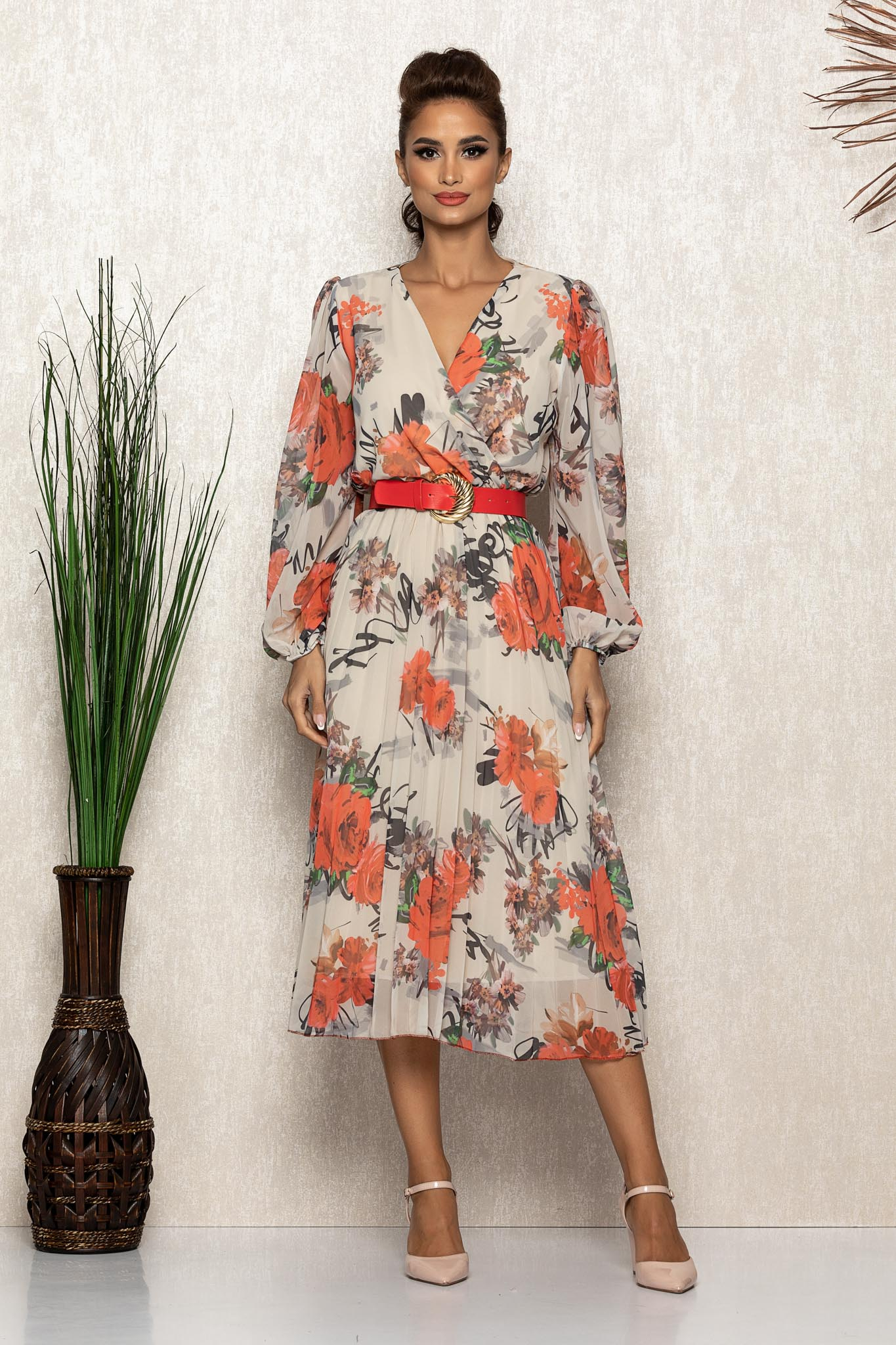Rochie ingrid rosu multi