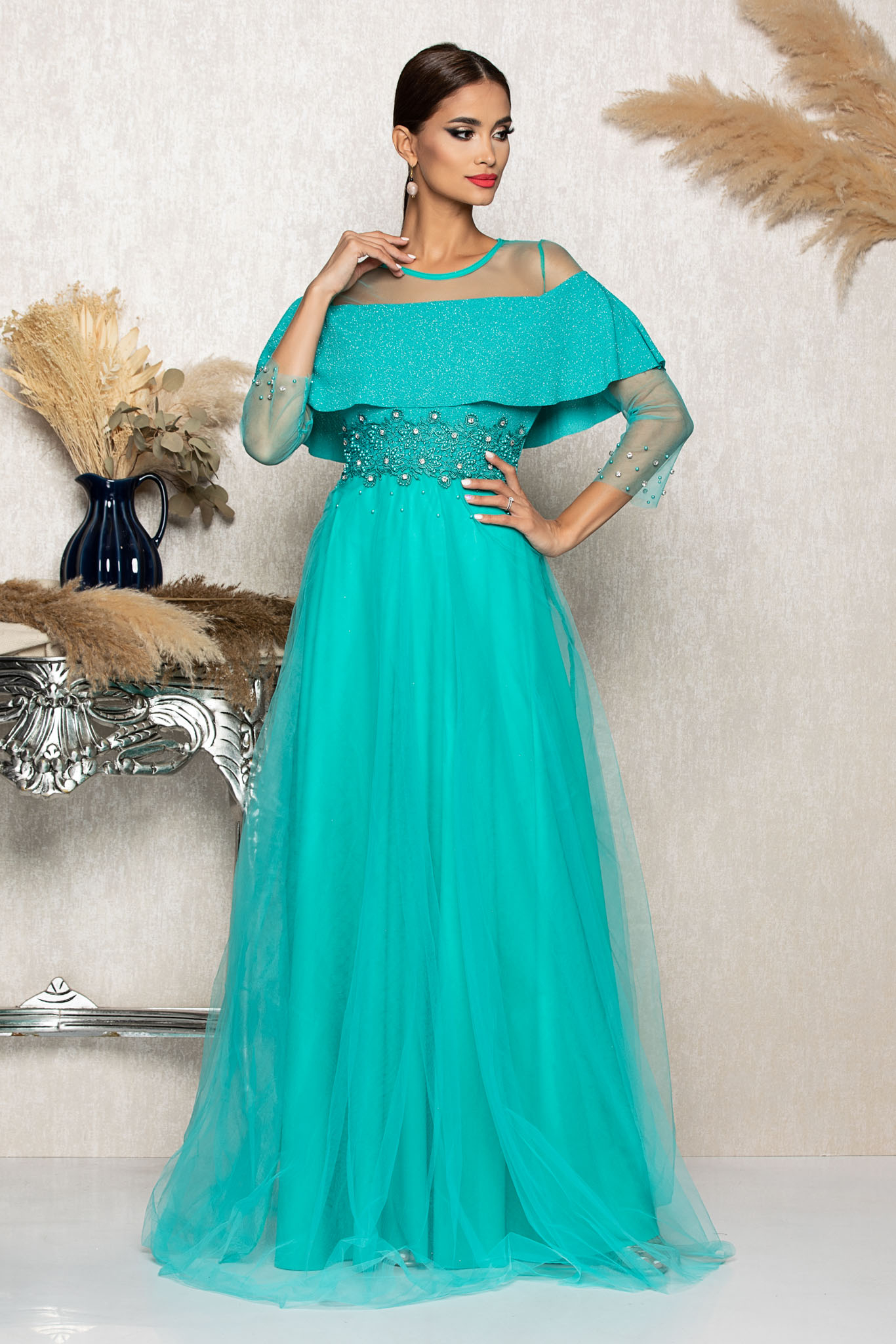 Rochie reyna turcoaz 