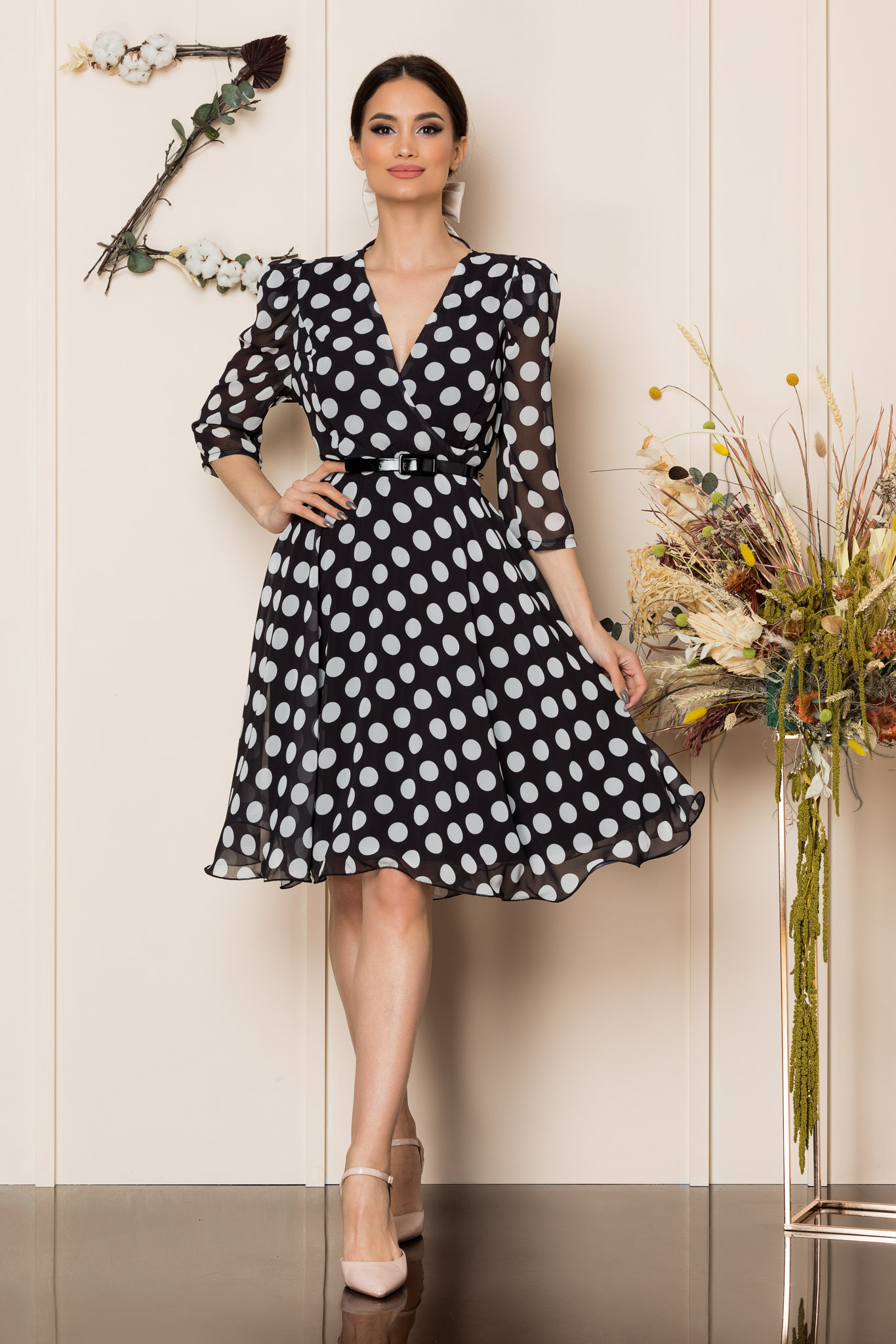 Rochie magda negru bicolor
