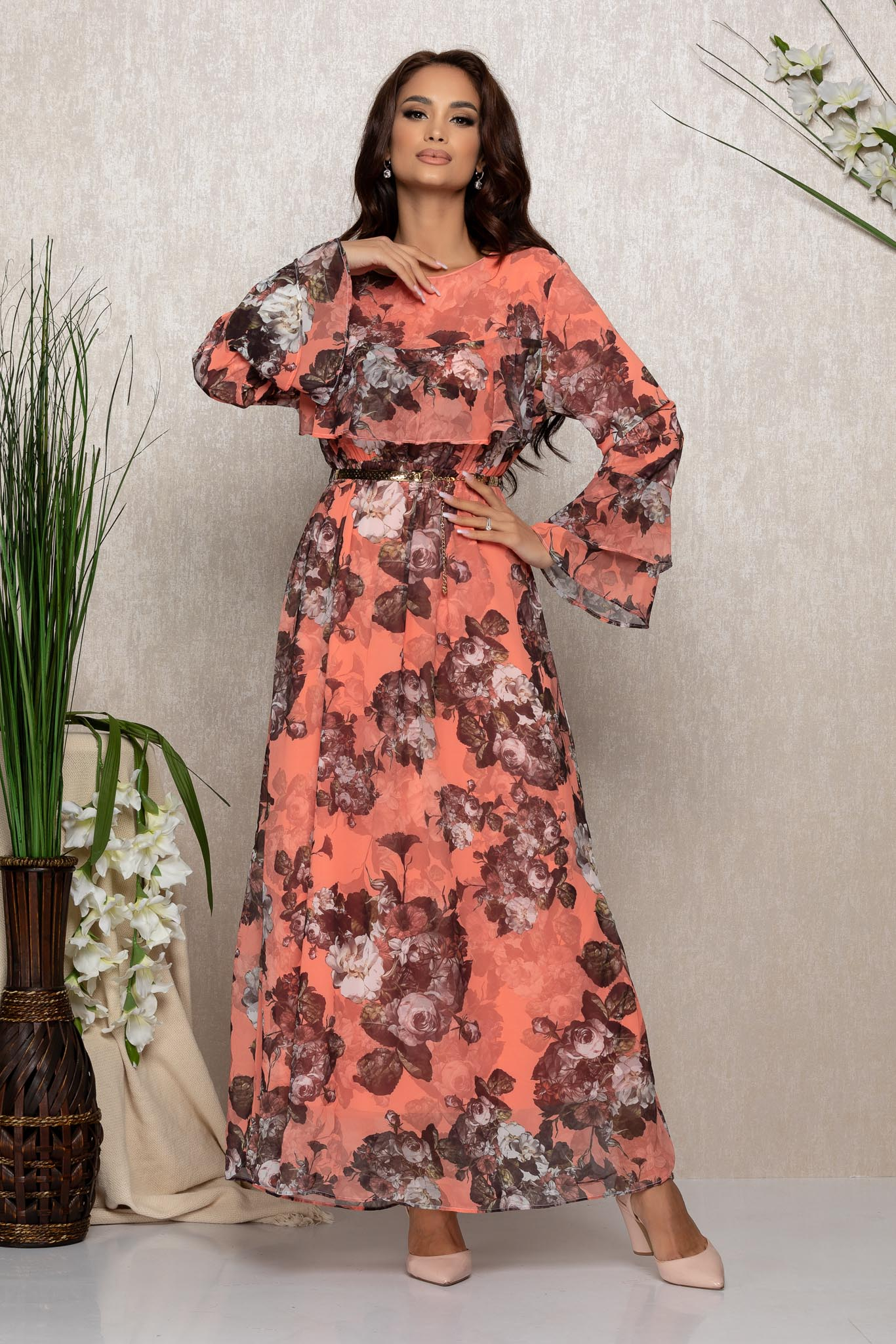 Rochie clara corai floral