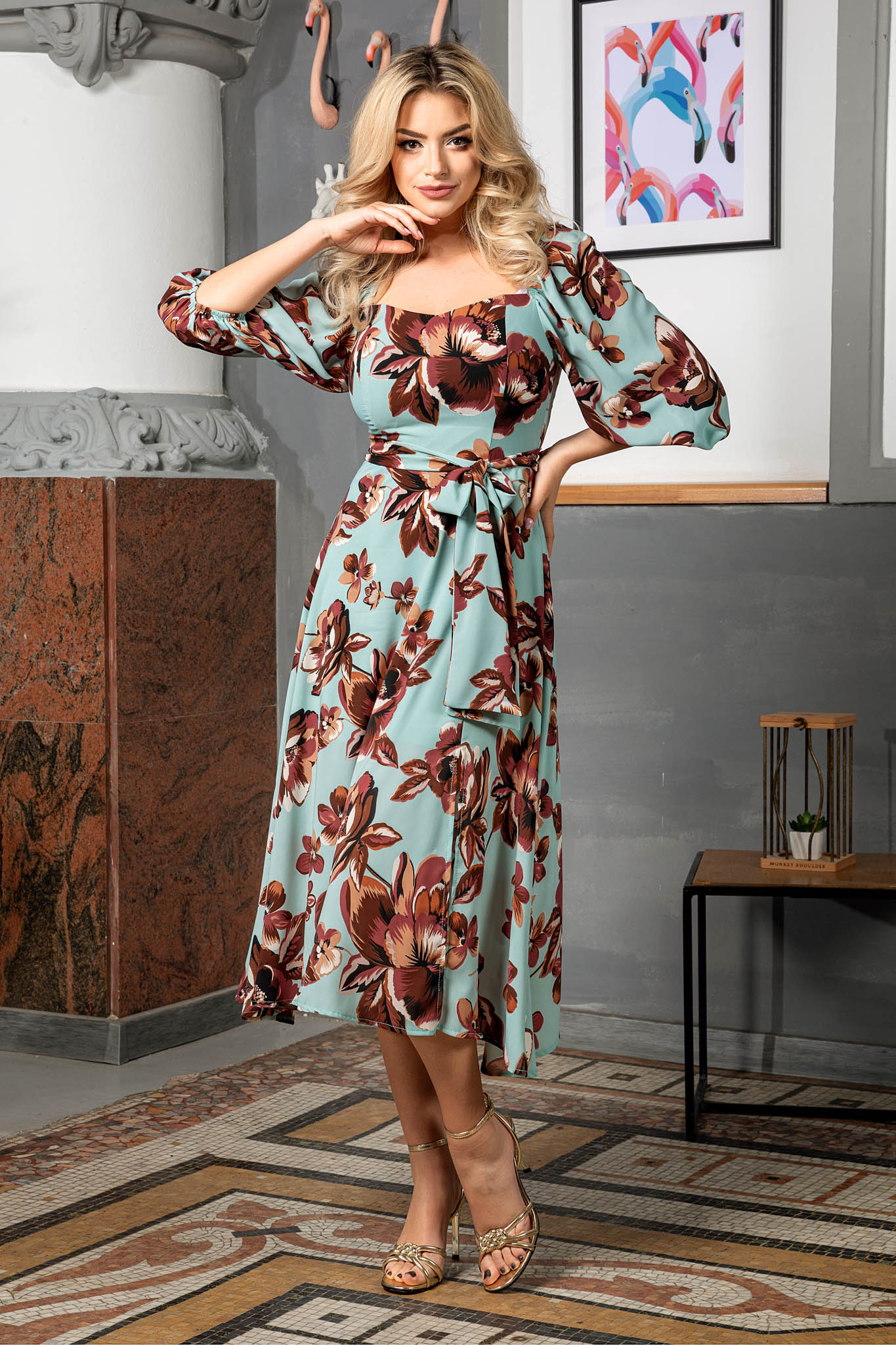 Rochie elora mint floral