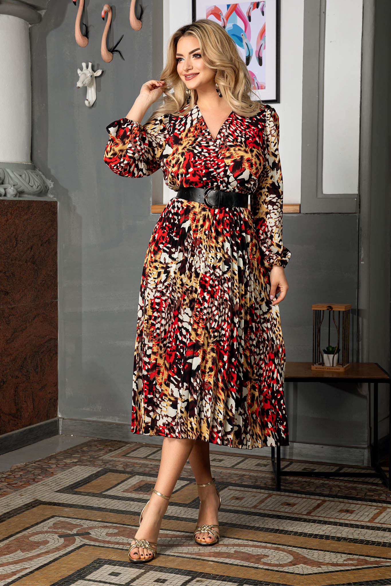 Rochie malina animal print