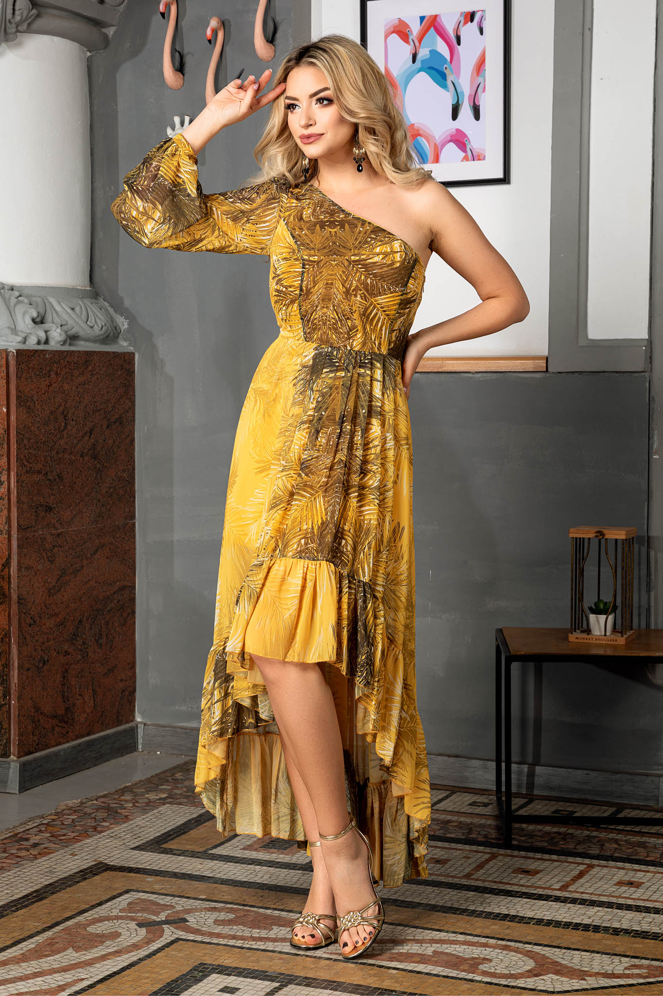 Rochie Amelya Galbena
