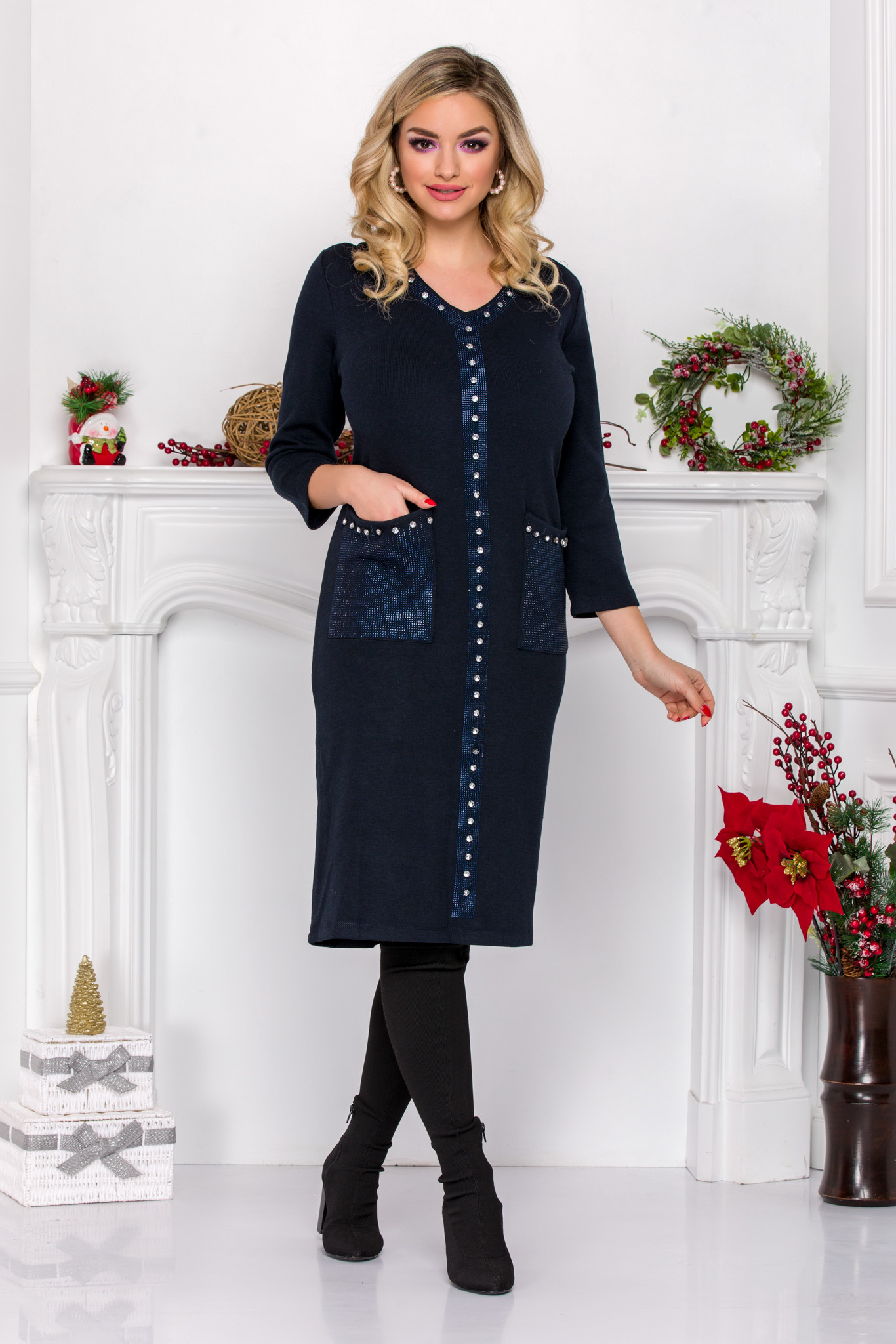 Rochie mika bleumarin