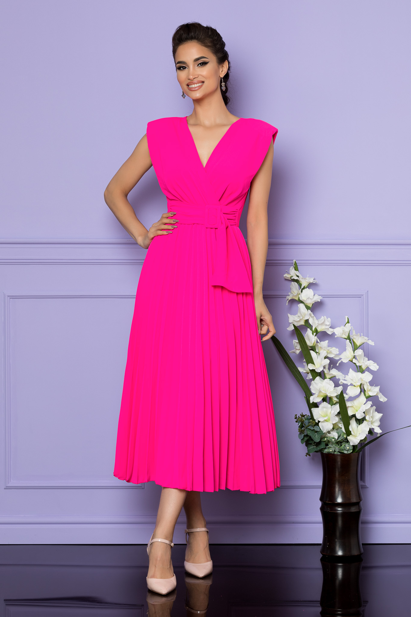 Rochie carmen fucsia