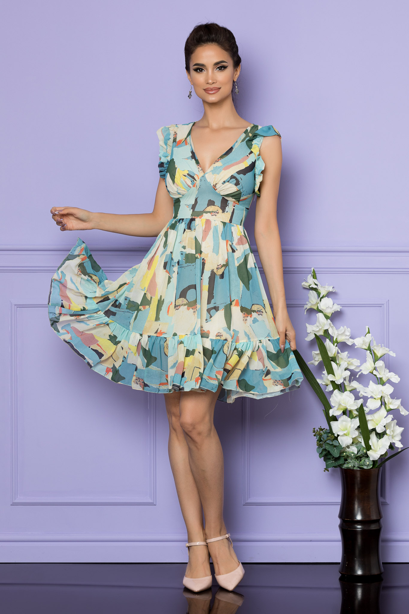 Rochie elody bleu multi
