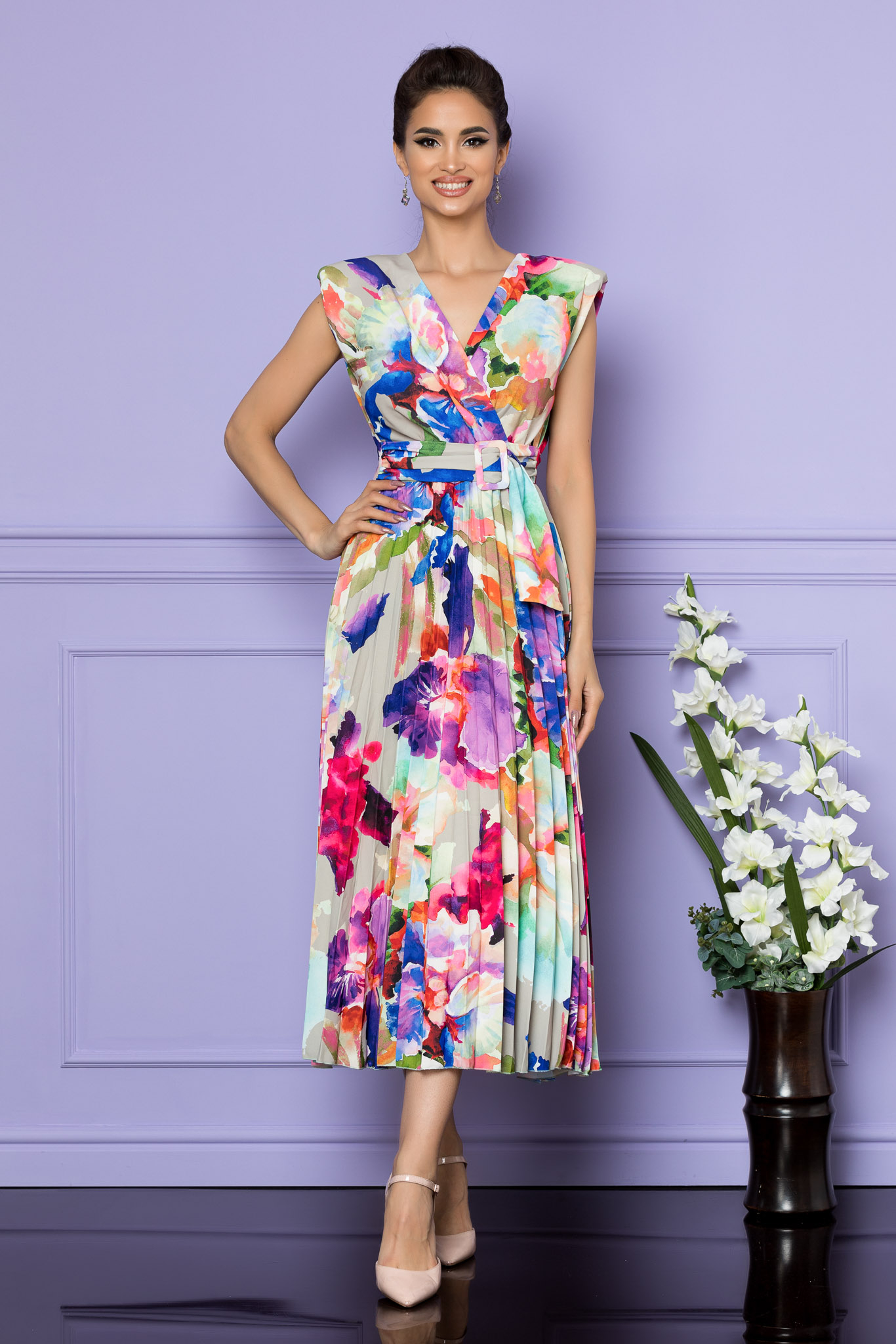 Rochie carmen bej pastel