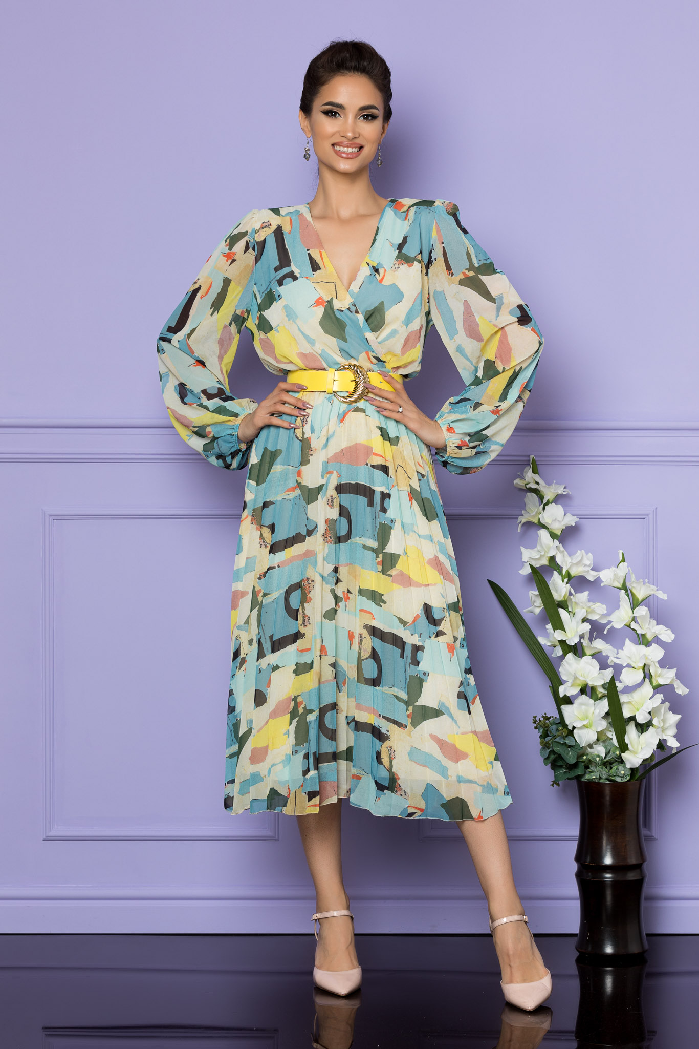 Rochie ingrid bleu multi