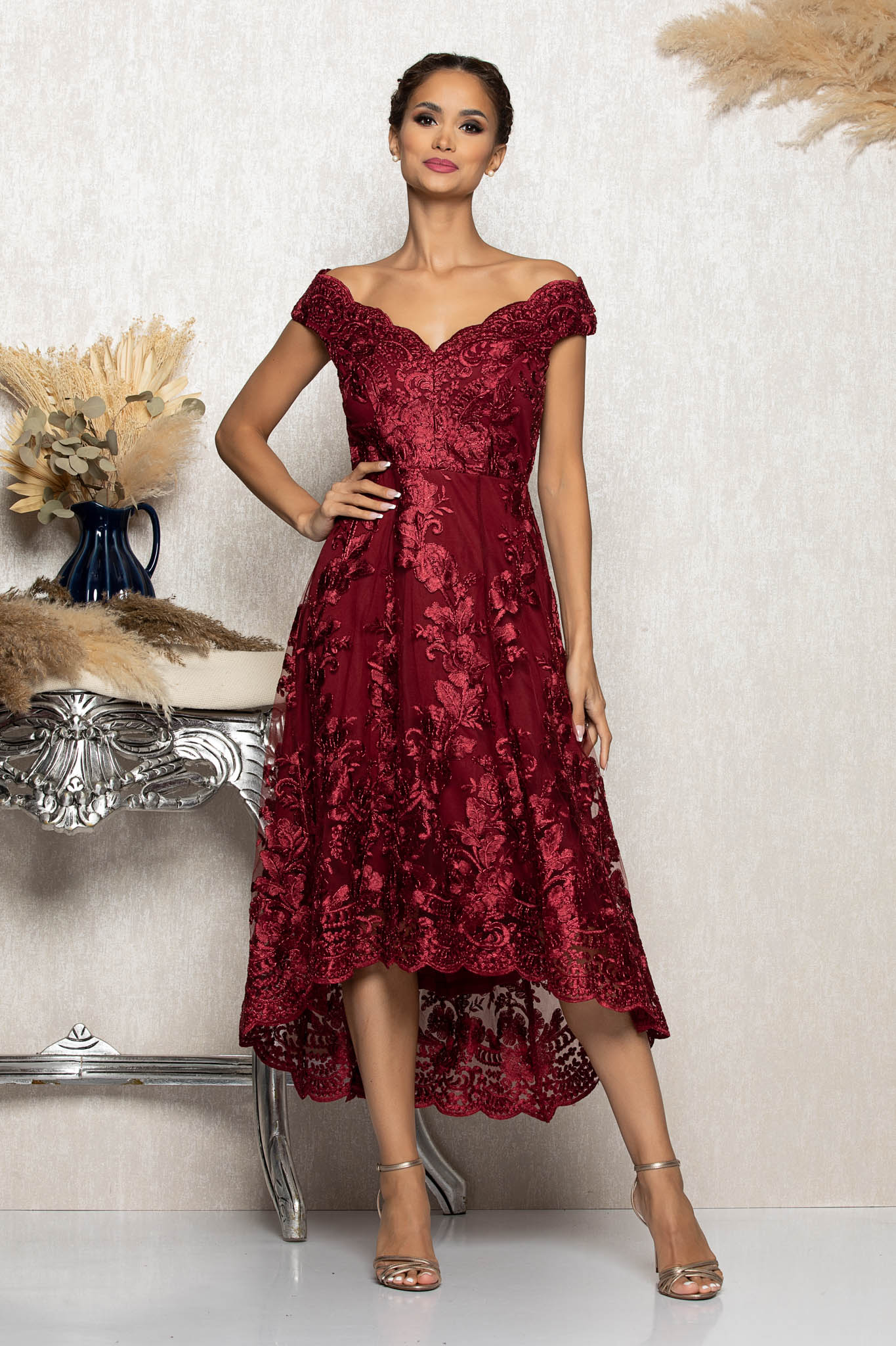 Rochie jacline bordo
