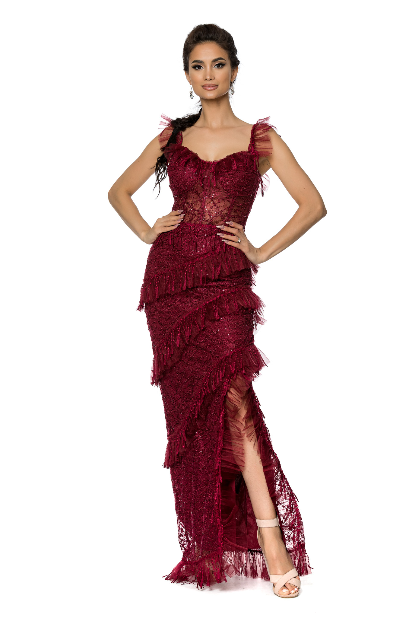 Rochie spectacullar bordo
