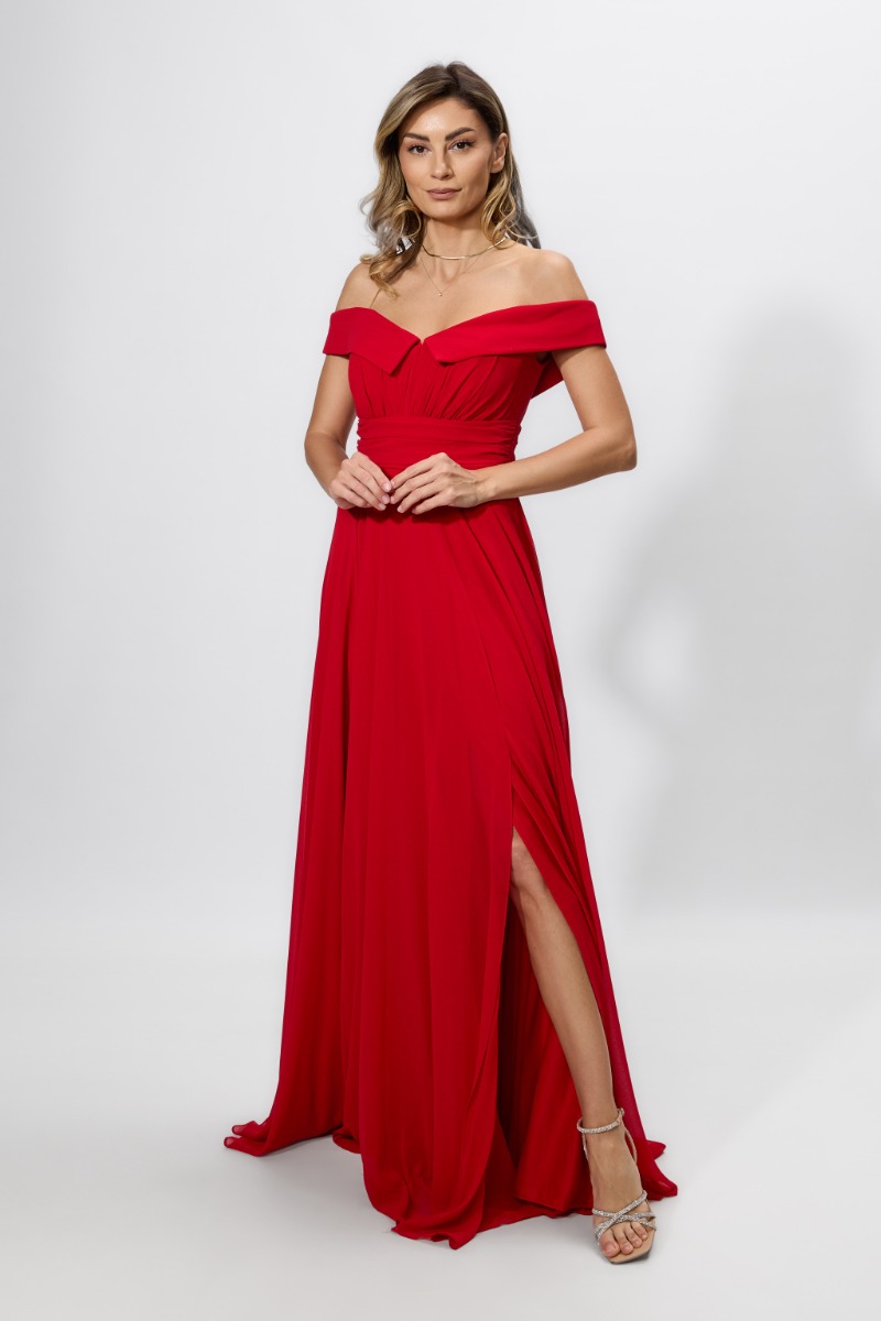 Rochie de ocazie premium din voal cu crepeu in fata Beyond Rosie