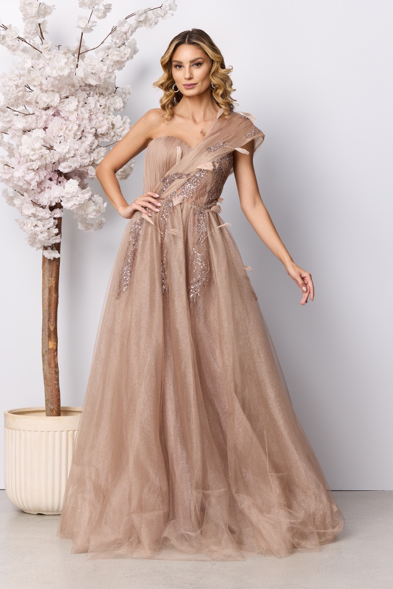 Rochie de ocazie premium Swan Bej